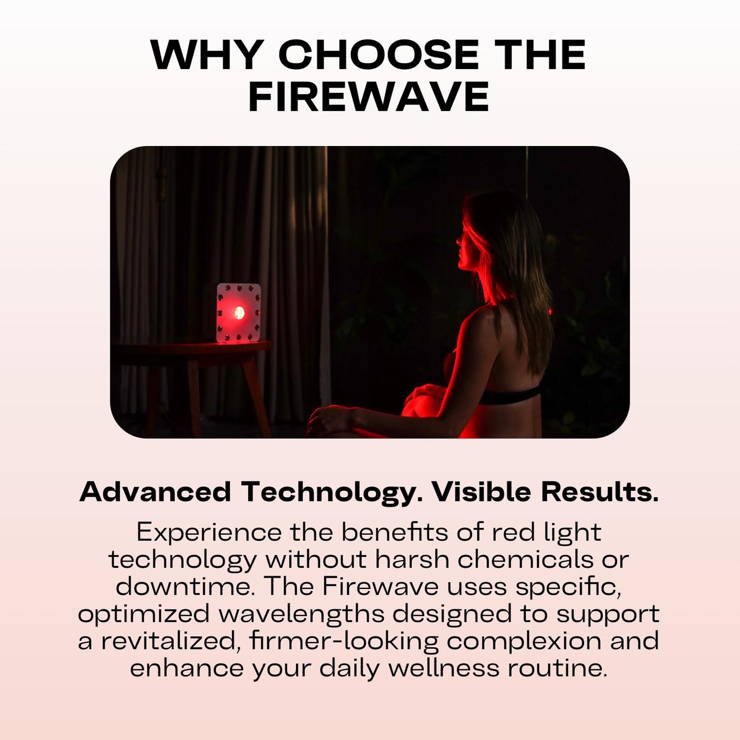 EMR-TEK Firewave | Red Light Therapy for Face & Body, Blend of Red (630nm 670nm) & Near-Infrared (830nm) Light | Portable LED Lamp for At-Home Skincare Wellness, Supports Recovery & Full-Body Sessions