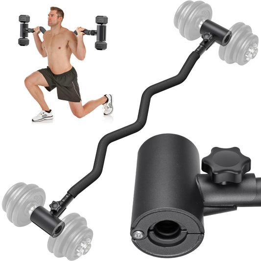 Kipika Adjustable Dumbbell to Barbell Converter - EZ Curling Bar Adapter - Versatile Weightlifting Equipment for Home Gym (B. EZ Curling Bar Converter)