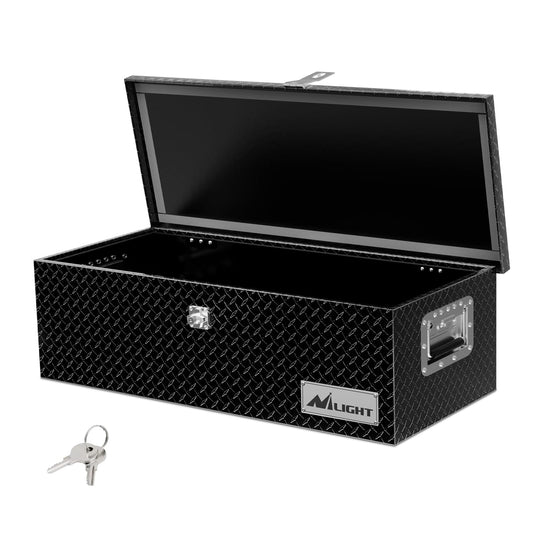 Nilight 30 Inch Truck Tool Box Heavy Duty Aluminum Diamond Plate Truck Bed Toolboxes 30''X13''X9.6'' Waterproof Pick-Up Storage Tool Boxes for Bed of Truck RV Trailer with Side Handle Lock Keys, Black