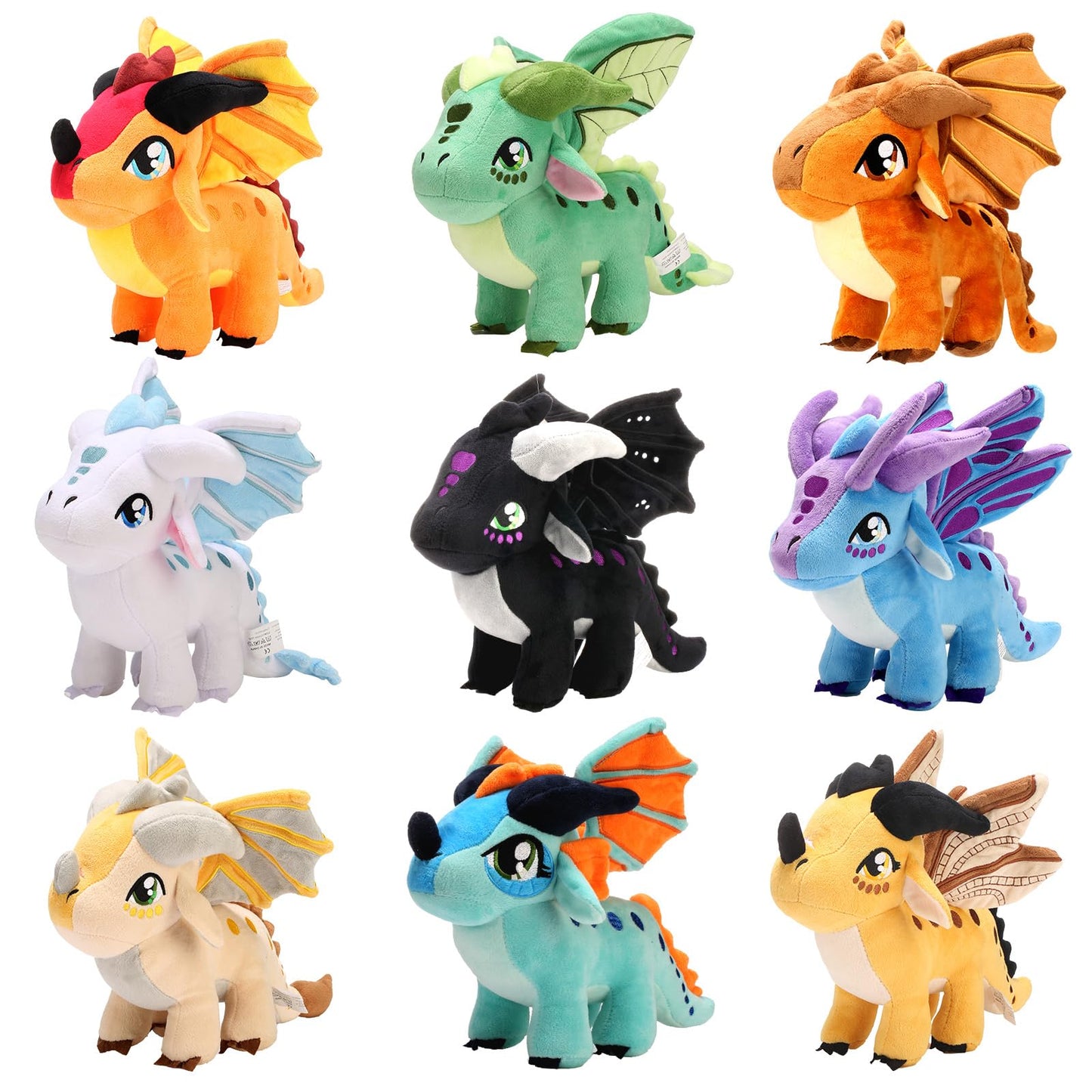 Mejglrc Wings Dragon Plush - Wings Dragon Plush Pillow Toy - Kawaii Pterosaur Plushie - Soft Flying Dragon Hugging Pillow for Kids Boys Girls (Coffee)