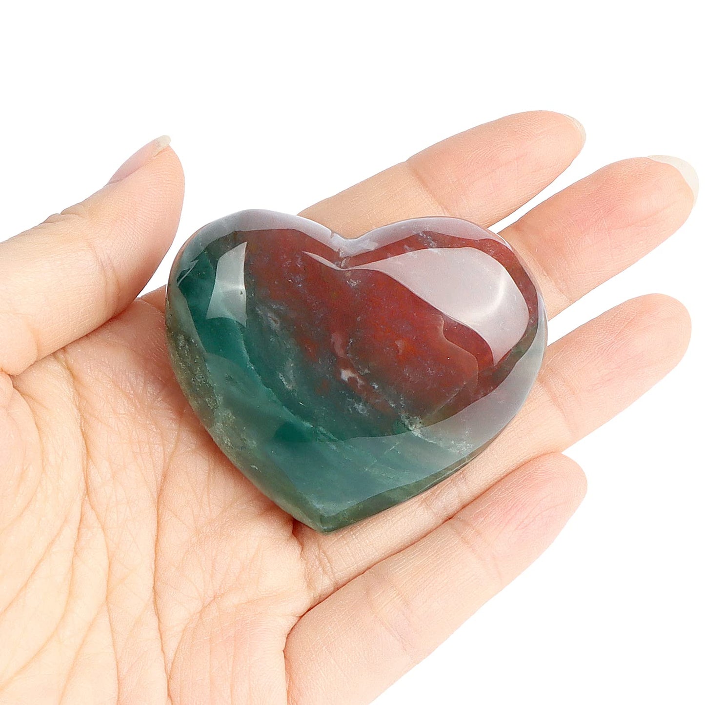 Artistone Ocean Jasper Crystal Heart Gemstone Healing Crystals Natural Heart Shaped Love Stones Carved Palm Worry Stone Chakra Energy Balancing Meditation Good Luck Christmas Decorations 2inch