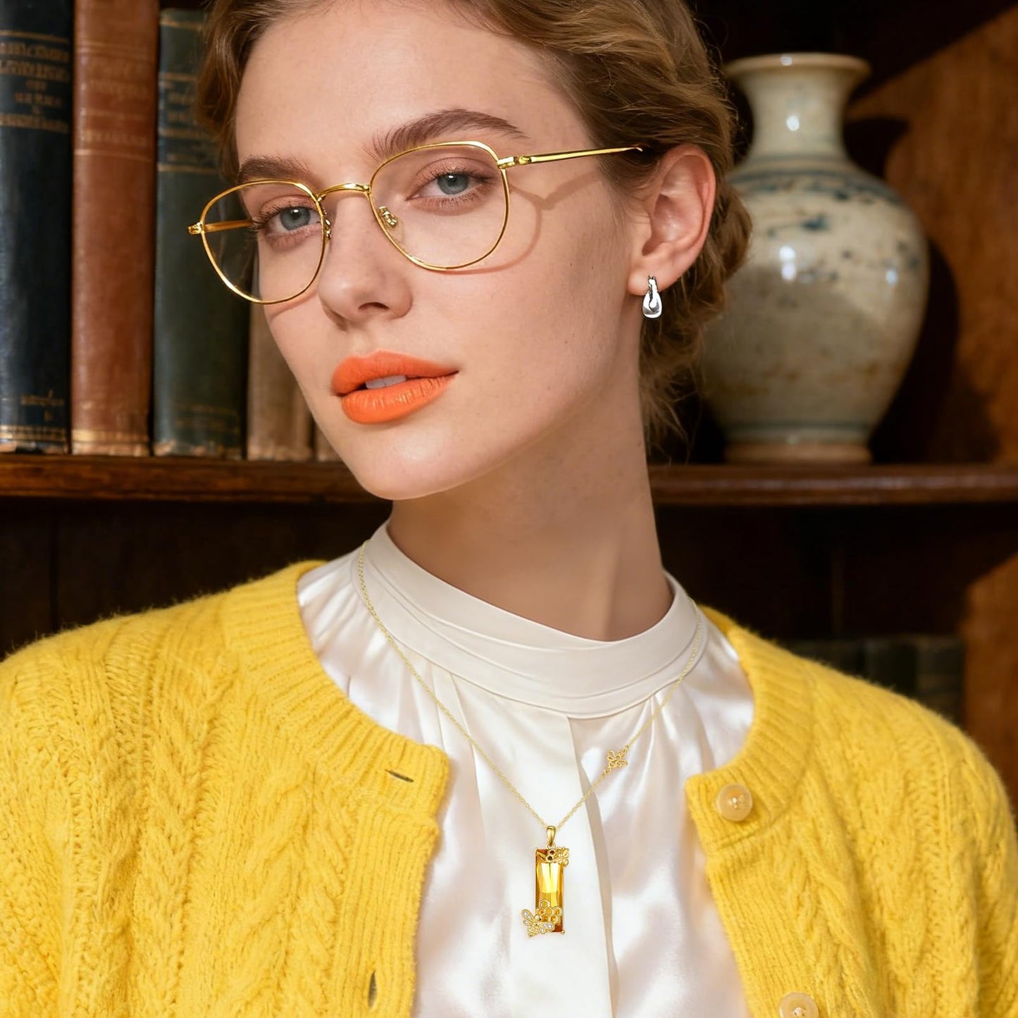 AENEAS Valentines Day Gifts for Women Her Bee Necklace for Women 925 Sterling Silver Gold Plated Citrine Honey Bee Jewelry Bumblebee Gift for Women Wife Her