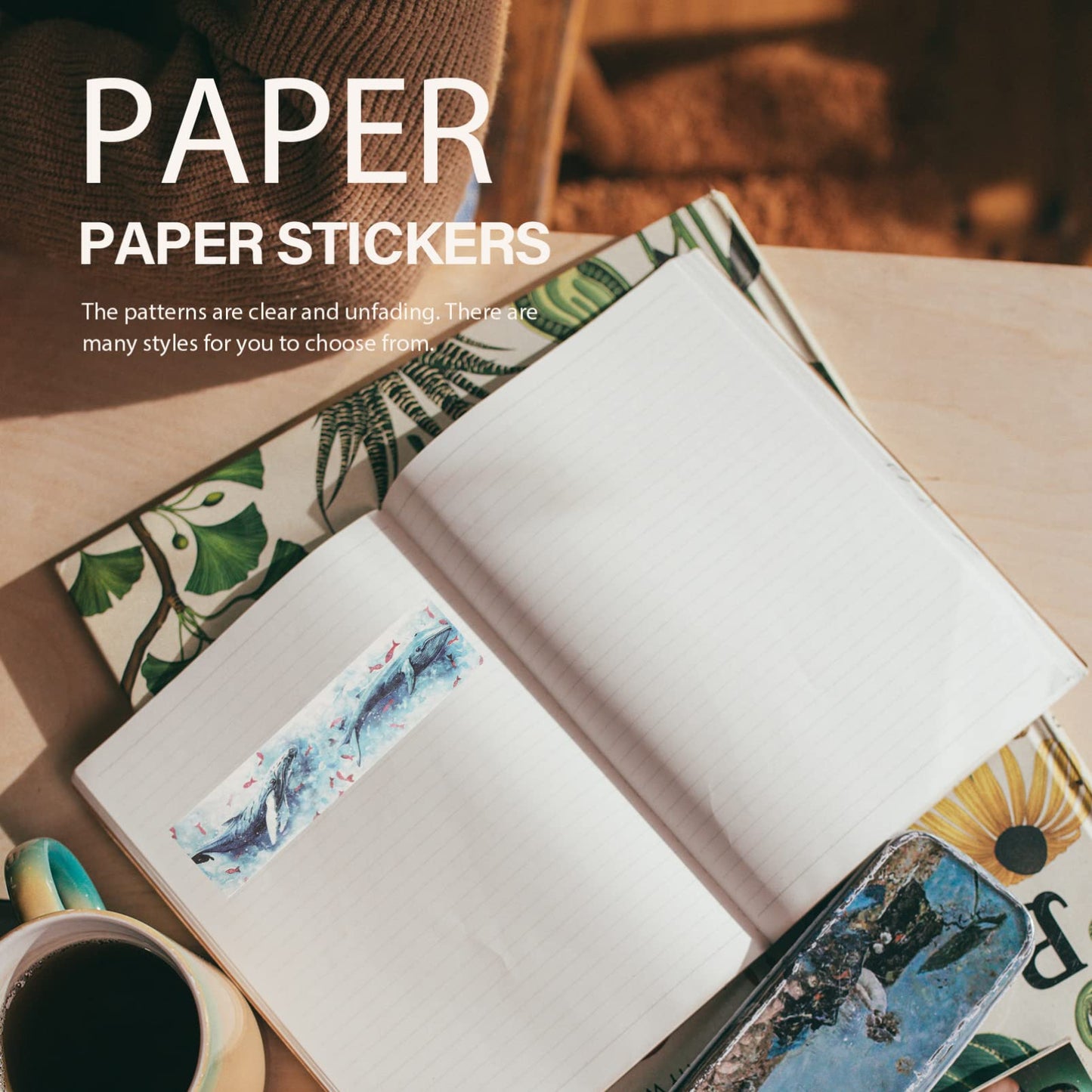 NUOBESTY 6 Rolls Fish Washi Tape Decorative Masking Tape Japanese Paper Tapes for DIY Projects Arts Crafts Scrapbooks Journaling Calendar Dairy Decor