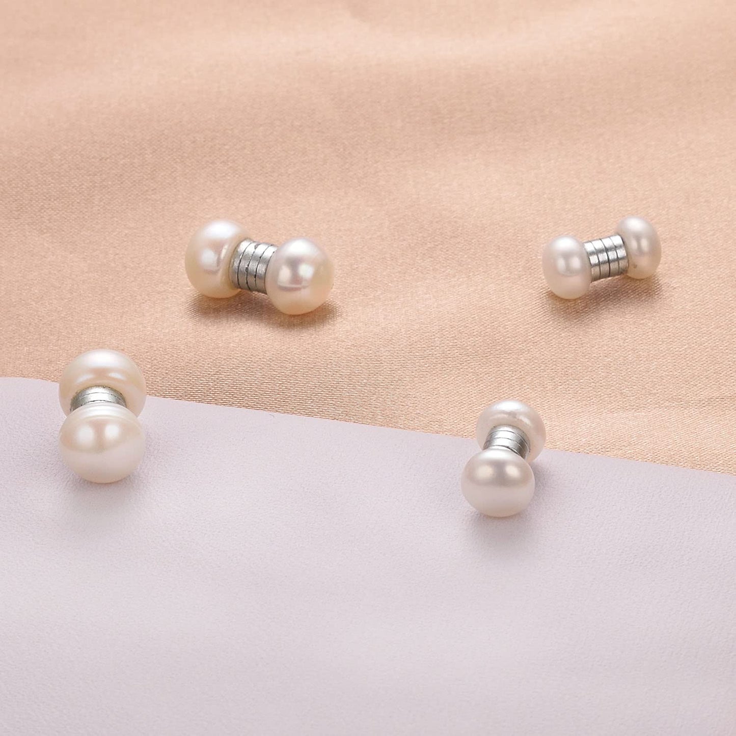 Airokiy Magnet Earrings Pearl Clip On Earrings for Women 6mm and 8mm Non Pierced Magnetic Earrings Hypoallergenic Jewelry