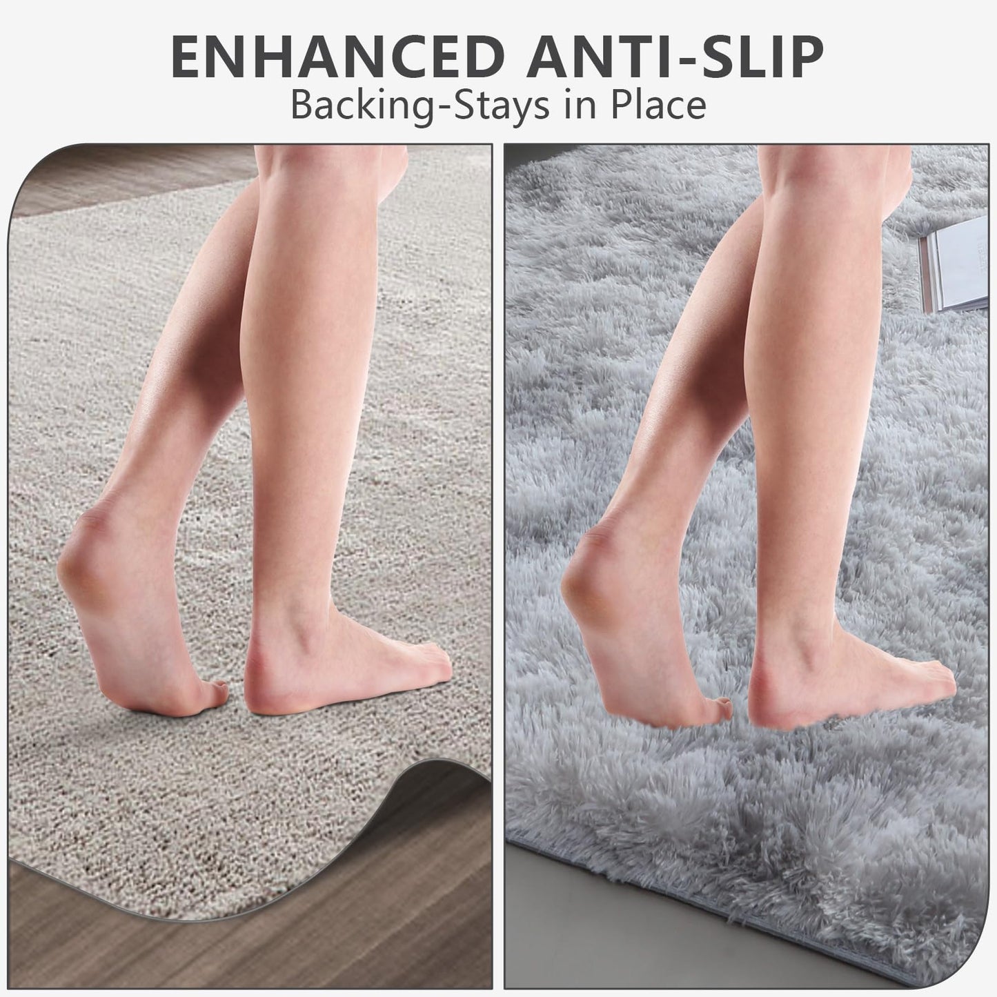 Shag Area Rugs for Bedroom Living Room,5X8 Ultra Soft Fluffy Area Rugs for Dorm, Indoor Carpet Nursery Rugs for Kids Room Home Decor,Tie-Dye Grey