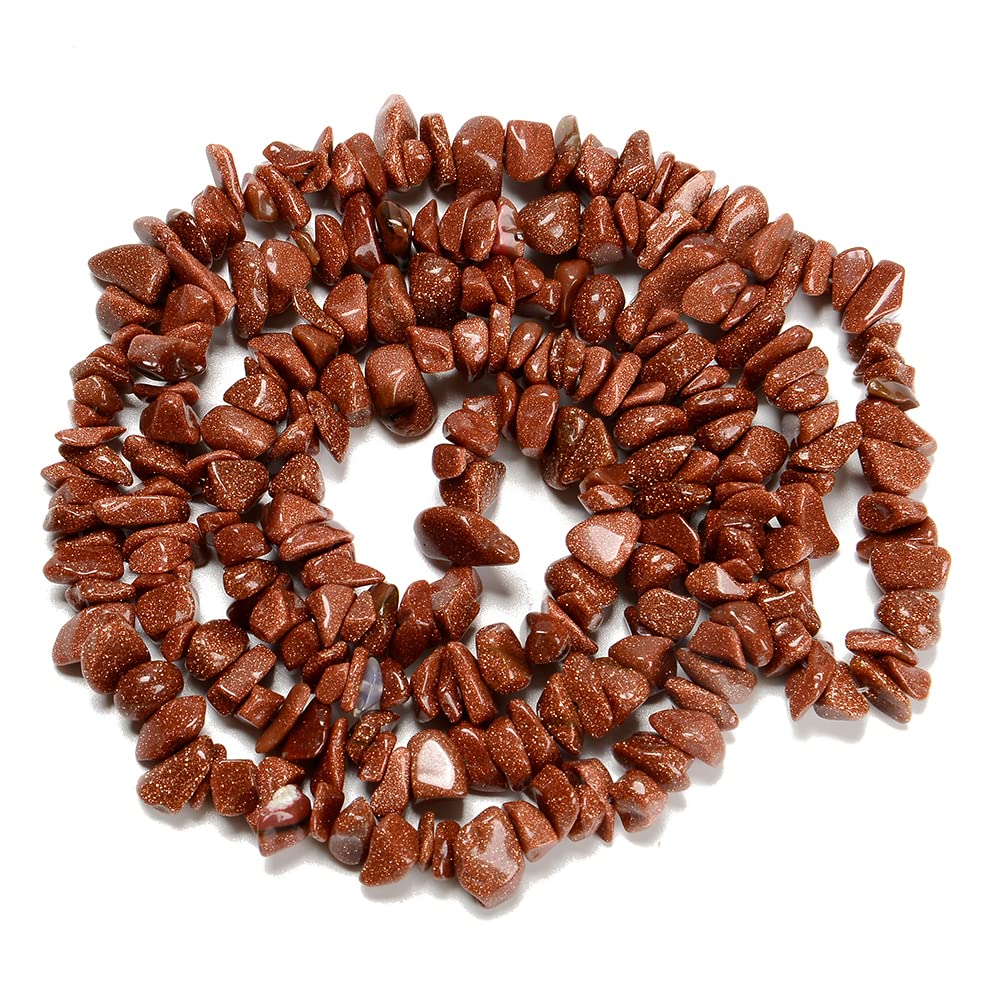 PLTbeads 7-8mm Natural Gold Sandstone Gemstone Chips Beads Healing Crystals Waist Bracelets Necklace Kit Irregular Stone DIY Crafts Design Jewelry Making