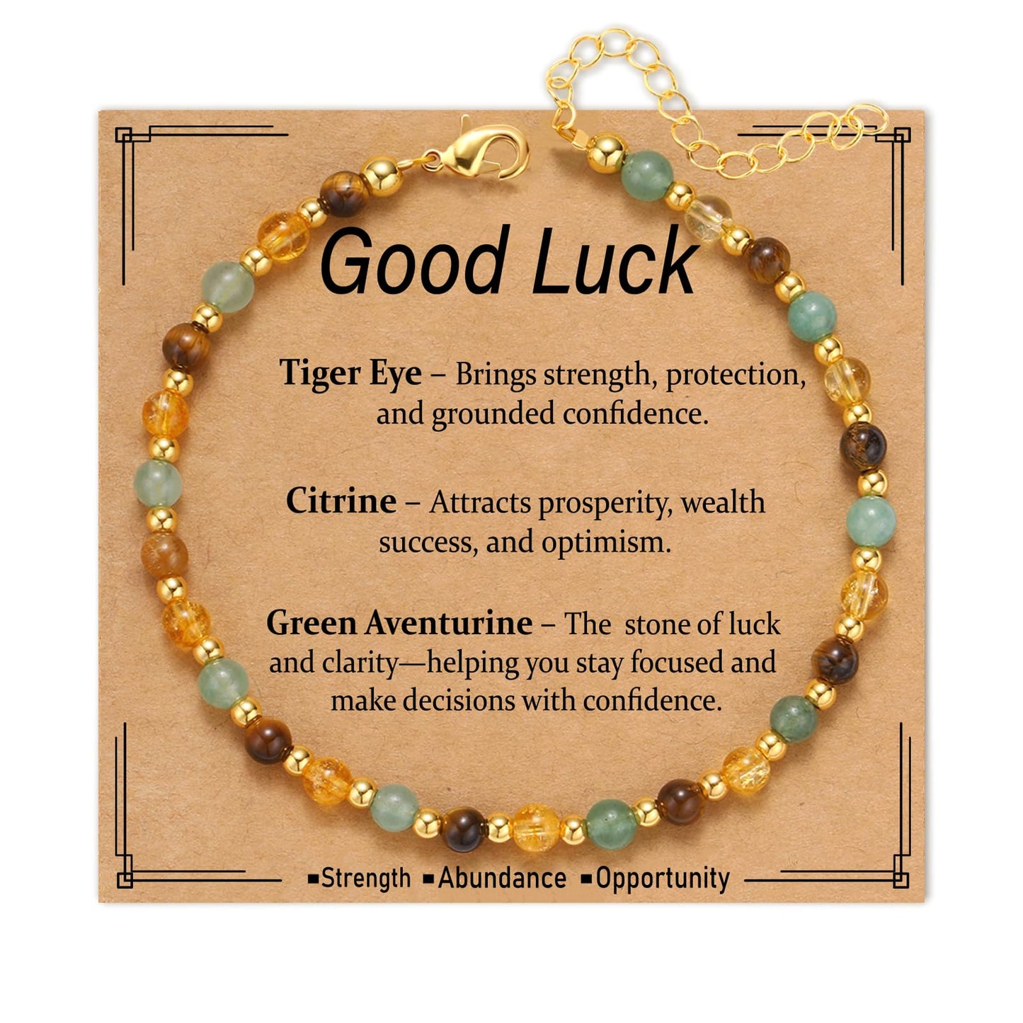 Kenailw Good Luck Gifts Bracelet for Women Crystals Green Aventurine Pulsera De La Suerte Natural Stones Jewelry Best Friend Aunt Daughter Coworker Gift