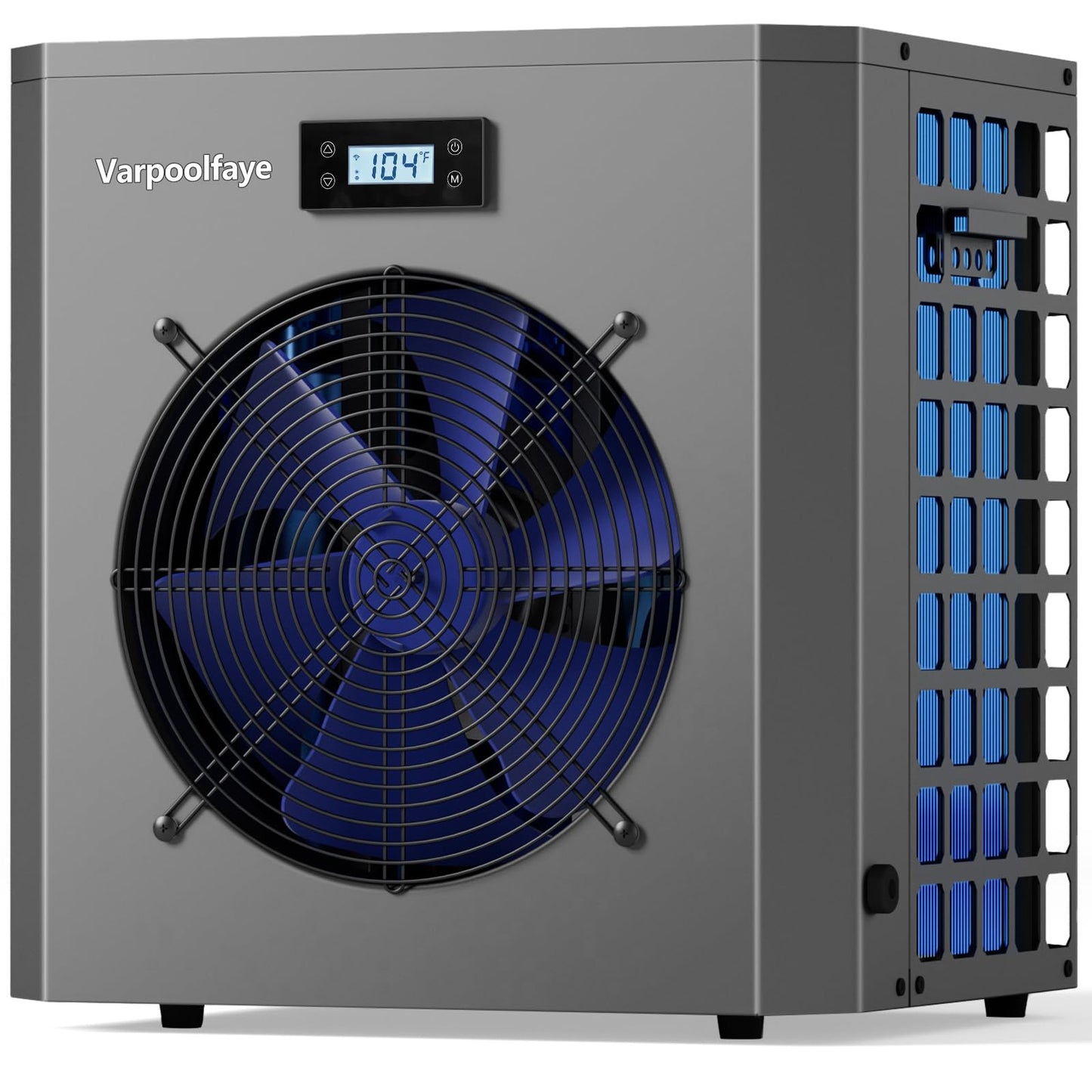 Varpoolfaye 16000 BTU Electric Pool Heater for Above Ground Pool Swimming Pool Heat Pump Spa Heater 5000 Gallon Pool Heater 120V WiFi Control