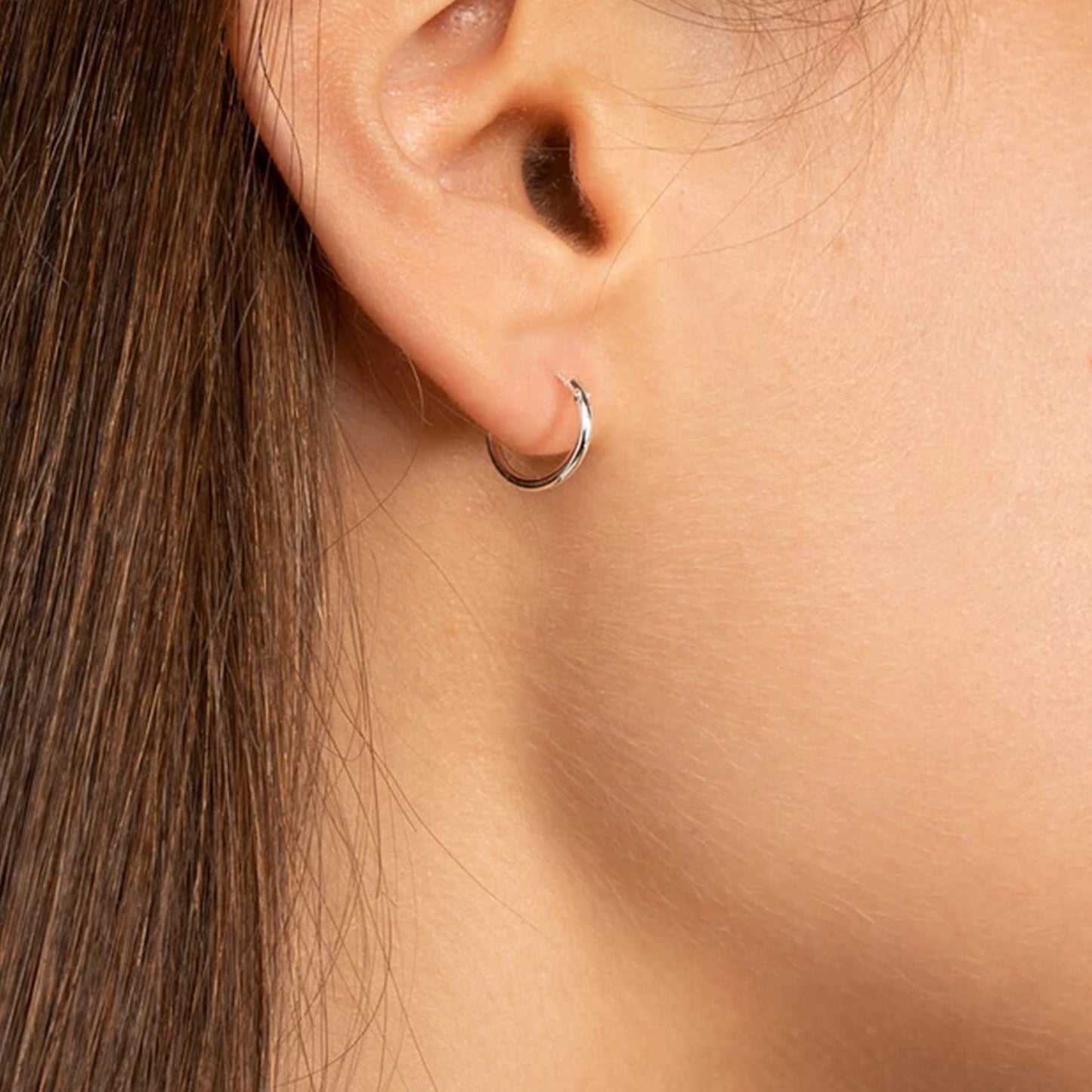 EPIRORA Silver Hoop Earrings- Cartilage Earring Small Hoop Earrings for Women Men,4 Pairs of Hypoallergenic 925 Sterling Silver Tragus Earrings(Silver,8mm/10mm/12mm/14mm)