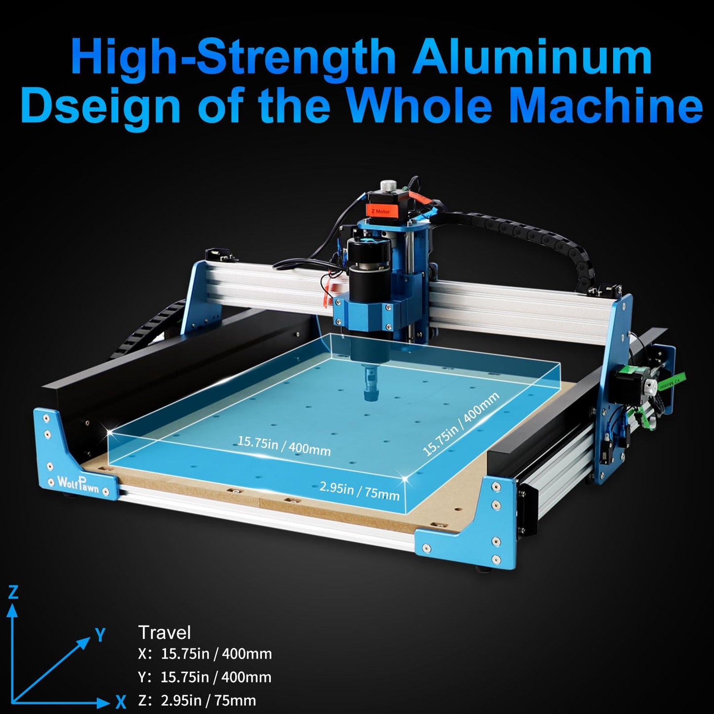 CNC Router Machine,3-Axis All-Metal with Steel Wheel Engraver Milling Machine,500W Trimmer & Linear Rail Driven,Working Area 15.75”x15.75”x2.95”,Acrylic Cutting Milling,GRBL Control (4040 PRO)