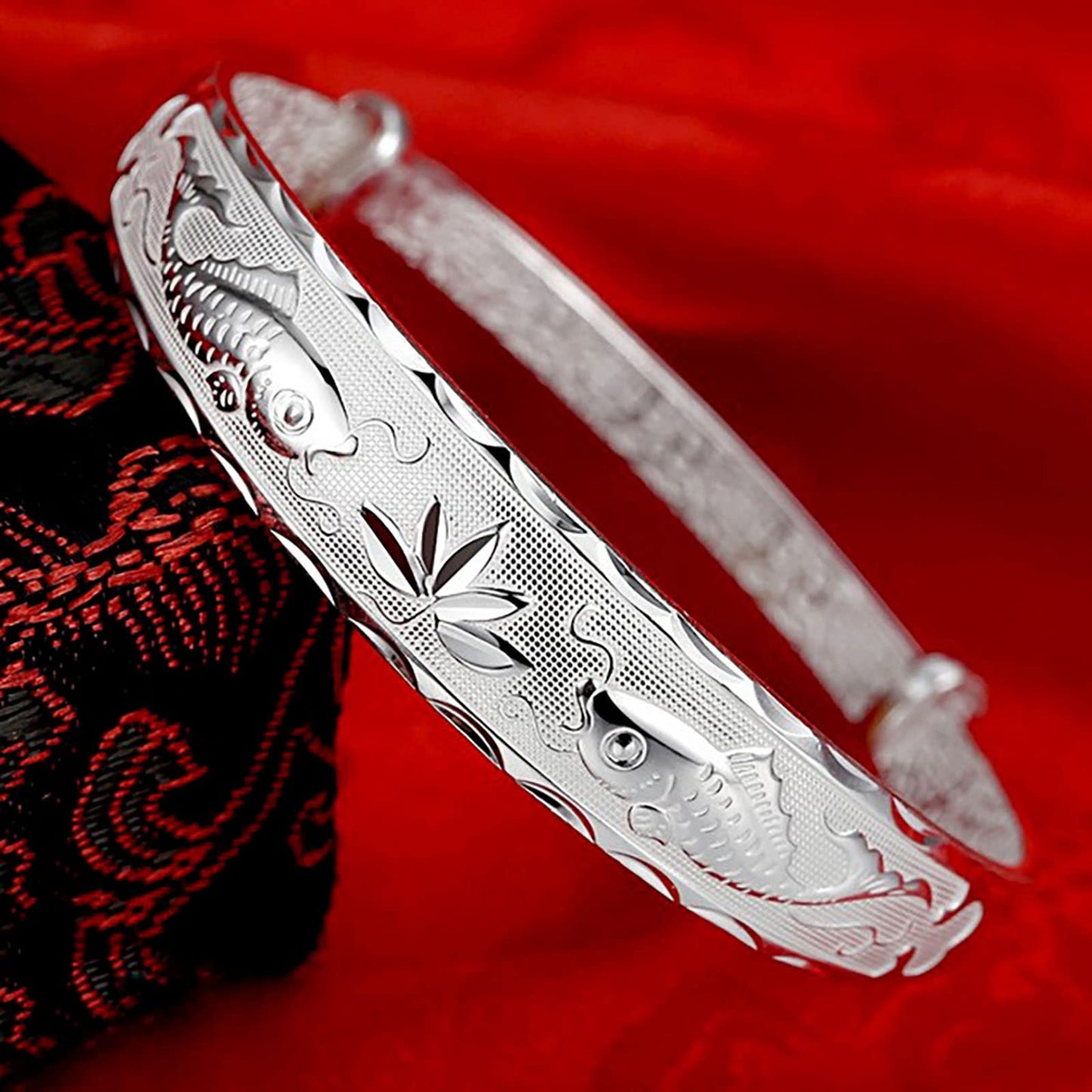 925 Sterling Silver Bracelet Plated Cuff Bangle Bracelet Fashionable Multi-layer Cross Wire Bangle Bracelet Open Adjustable Wide Cuff Bracelet for Teen Girls Fashion Jewelry (silver J)