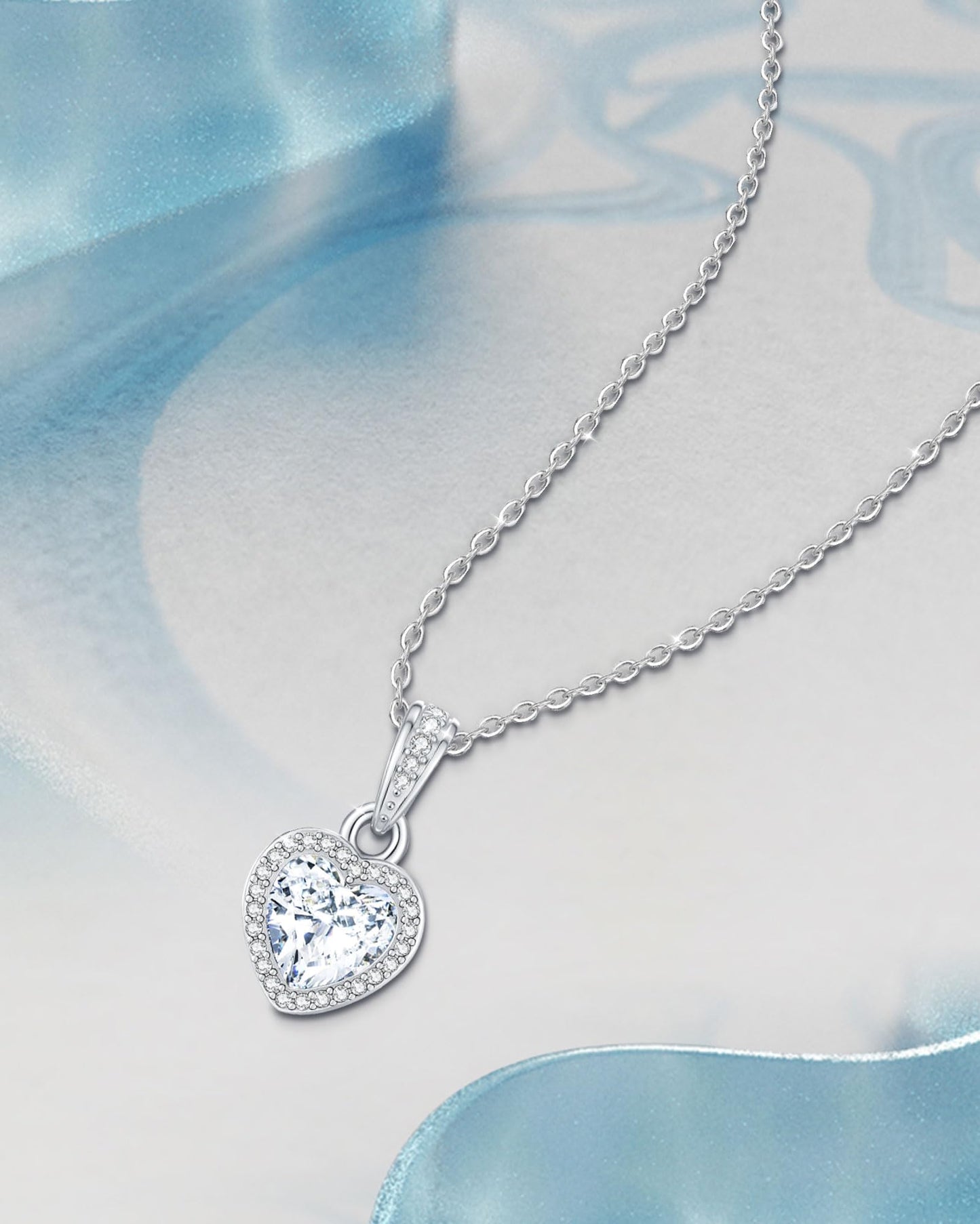 2 Carat Heart Shaped Moissanite Necklace 925 Sterling Silver Jewelry Cubic Zirconia Pendant Necklace Gifts for Mom Women Girlfriend Grandma Friend Lover Her Wedding Birthday Anniversary Engagement