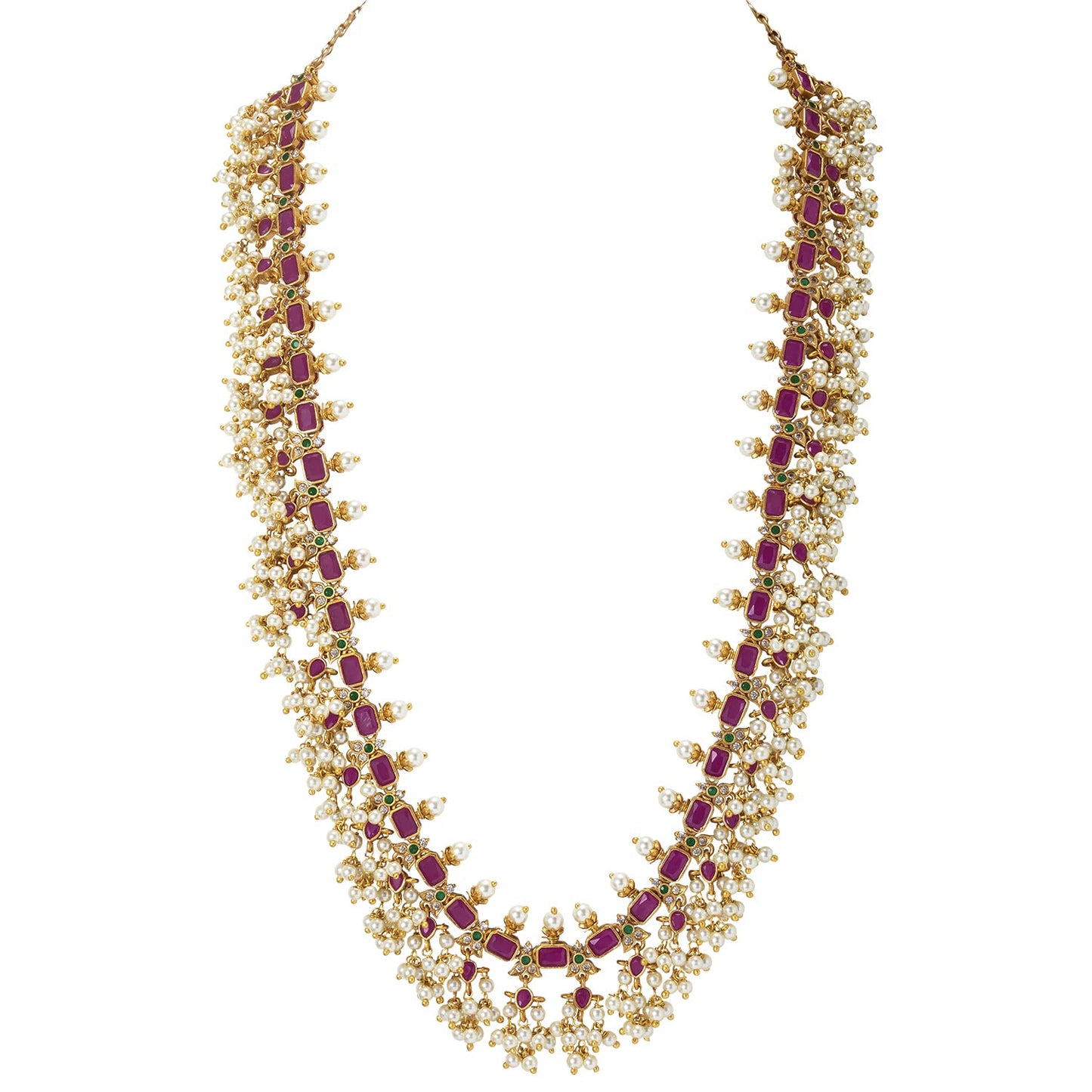 Aheli Bollywood Traditional Gold Tone Long Necklace Earrings Bharatanatyam jewellery Set Gift for Women Wedding Ethnic Fashion Wear