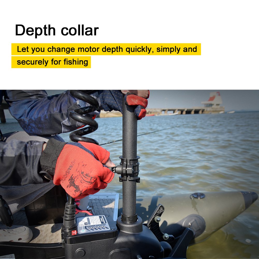 Zichen Haswing CaymanB Bow-Mount Trolling Motor with Wireless Remote, Quick Release - 80LBS Thrust, 54in. Shaft, for Fishing Boat in Freshwater & Saltwater