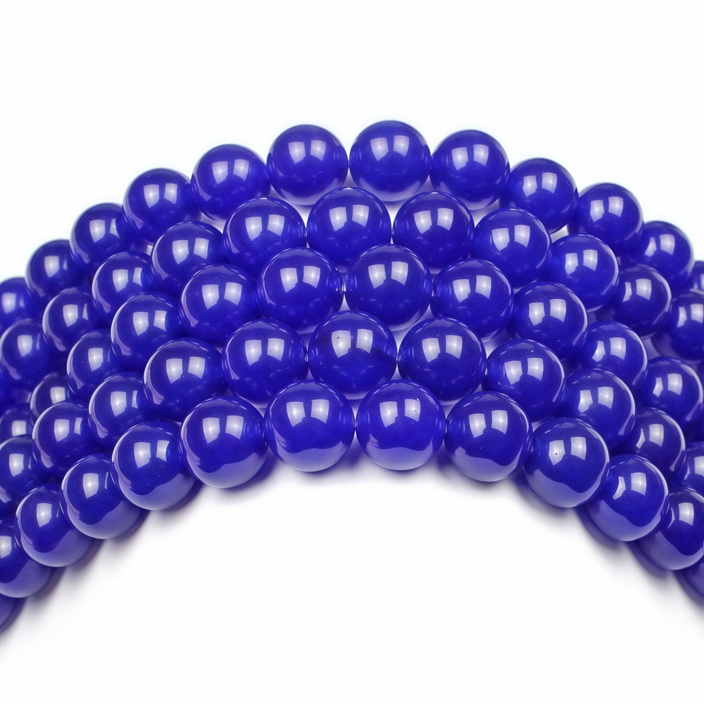 MJDCB Natural Stone Beads Sapphire Jade Round Loose Beads for Jewelry Making DIY Bracelet Necklace (6mm)