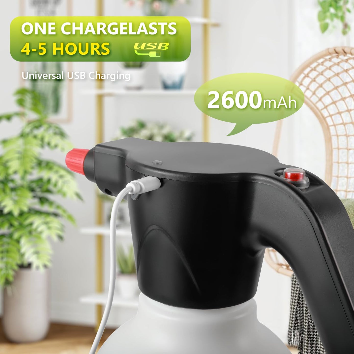 Electric Spray Bottle, 2L/0.5 Gallon Plant Sprayer, Pump Sprayer with Adjustable Nozzle, Suitable for Indoor Plant Watering, Fertilization, Gardening & Cleaning