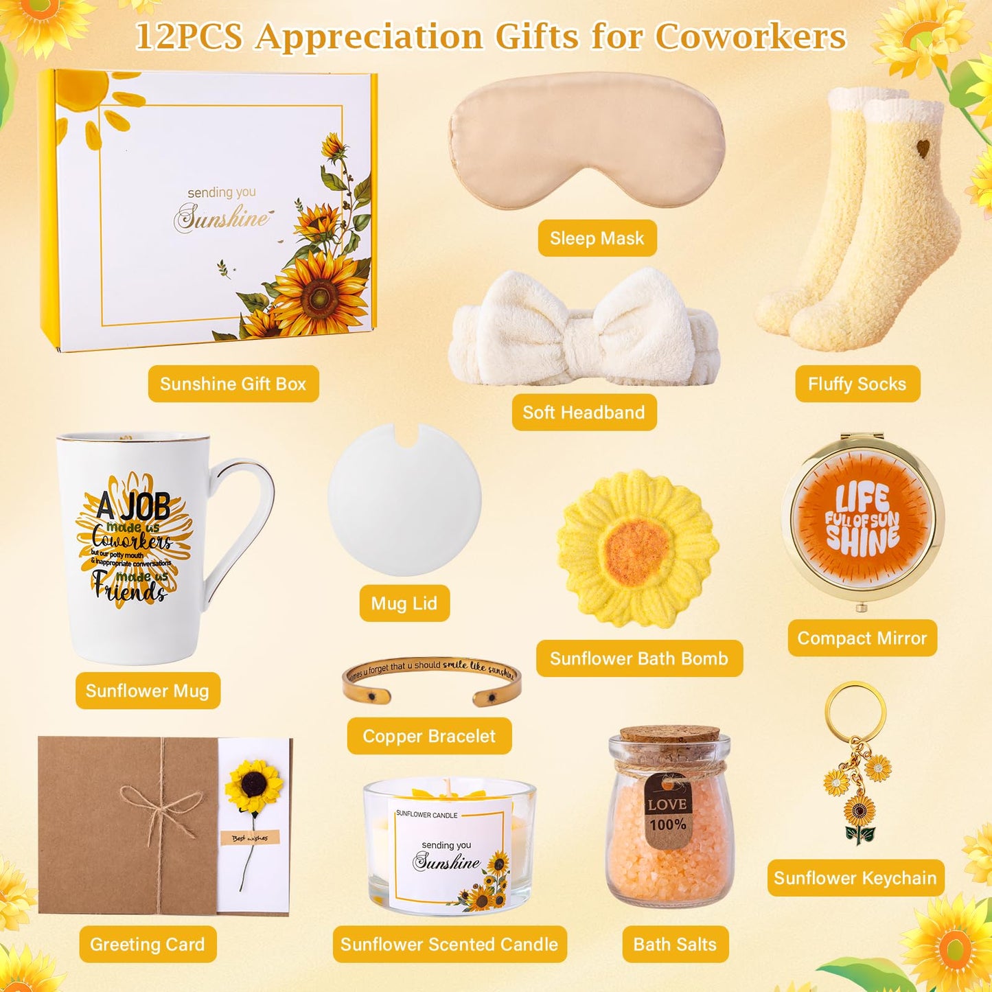 Farewell Gifts for Coworkers, New Beginnings Gift for Women, Appreciation Thank You Leaving Going away Retirement Gifts for Coworkers Colleague Employee Office Basket Set with Card