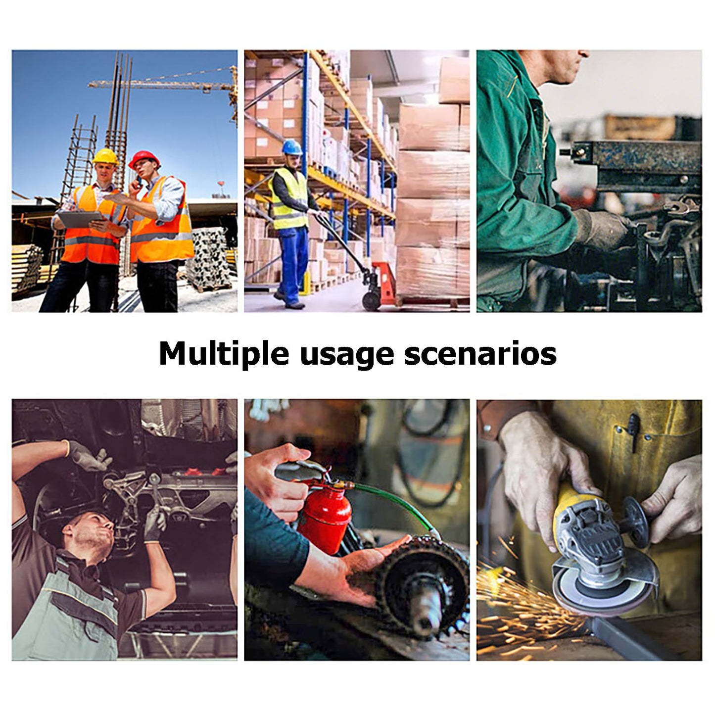 Safety Work Gloves 12 Pairs Polyester Knitted Gloves for Garage Warehouse Painter Mechanic Industrial Gardening Construction (White / Yellow Border)