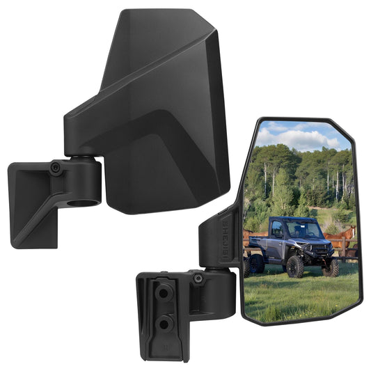 SHEJISI UTV XD 1500 Side Mirrors Door Mounted | UTV Mirrors – Compatible Only with Polaris Ranger 1500 XD/Crew, Its Spring-Back Feature Enables Easy Post-Folding Reset for Improved Driving Experience