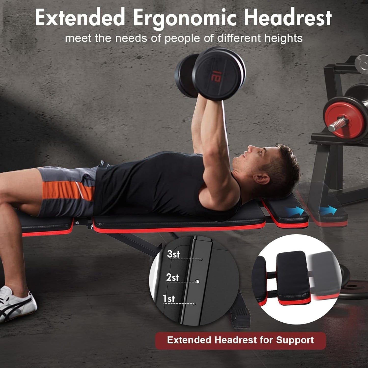 2026 Adjustable Weight Bench with Leg Extension, 770LBS Foldable Incline Decline Bench Press, 4-in-1 Workout Bench with Roman Chair & Preacher Curl, Full Body Strength Training Equipment for Home Gym