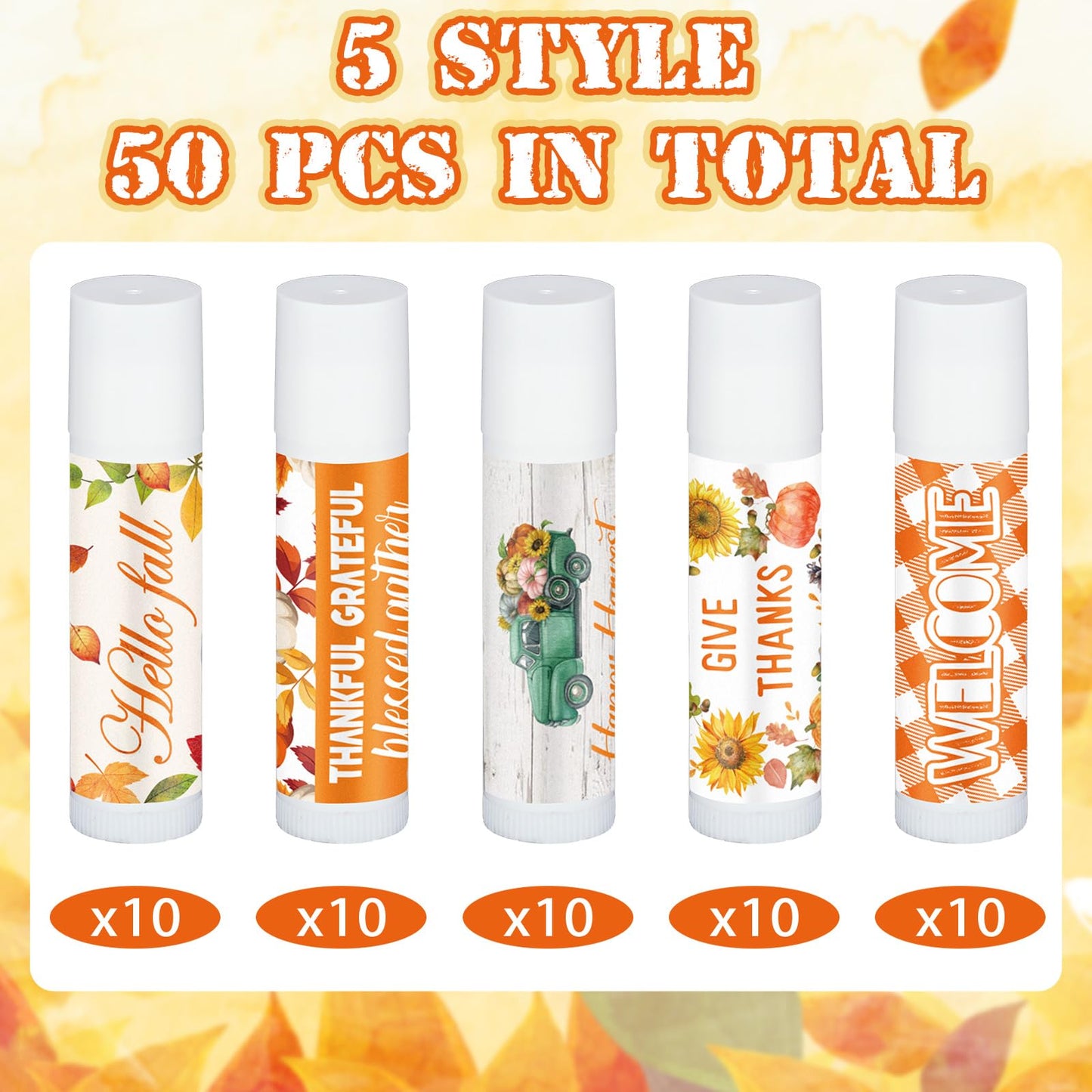 Siifert 25 Pcs Thanksgiving Christmas Party Gifts Bulk Thanksgiving Lip Balms Favors Holiday Basket Stuffers Christmas Stocking Stuffers Small Thank You Gifts for Women Men (Honey Flavor)