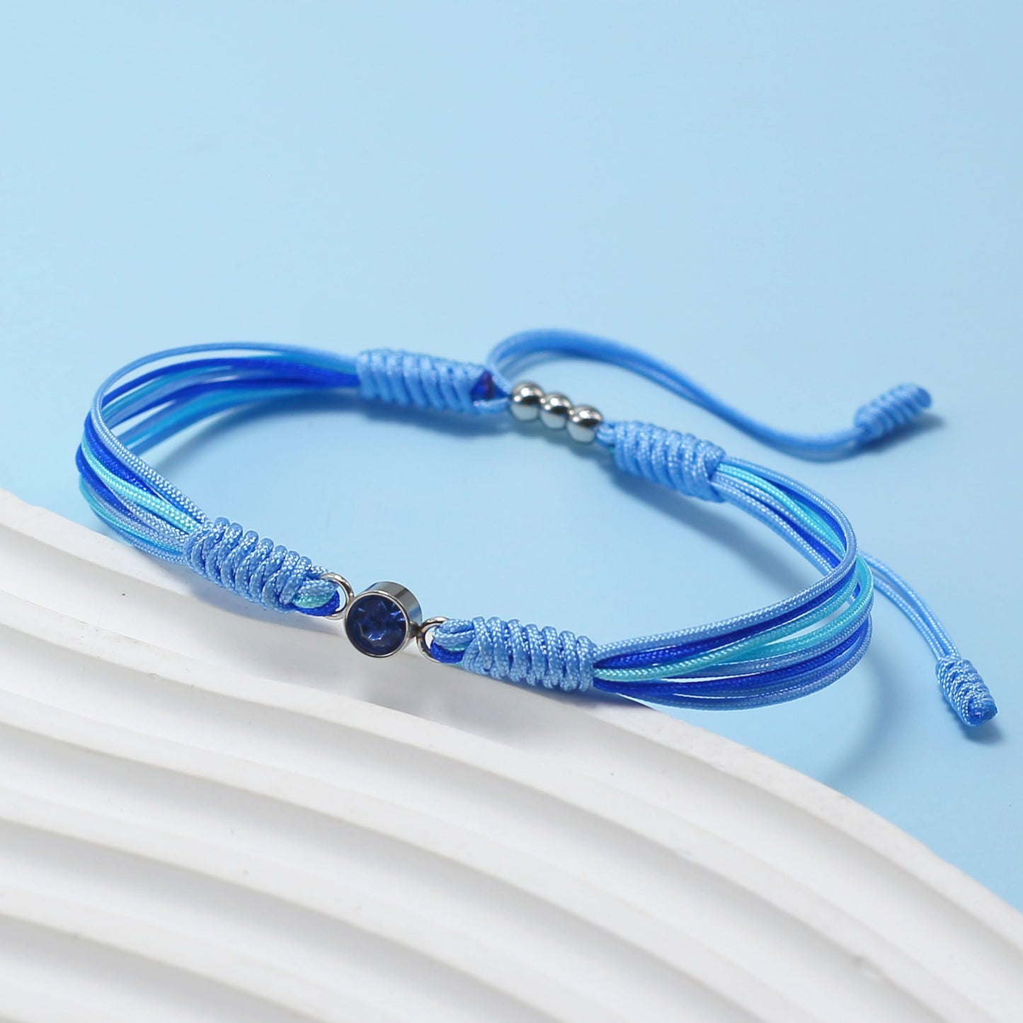 Crgwxzl December Birthstone Bracelets for Women Men,Healing Crystal Protection Stone Blue Stripe Agate Beads Bracelet,String Wrap Zodiac Month Bracelets Birthday Jewelry Gifts
