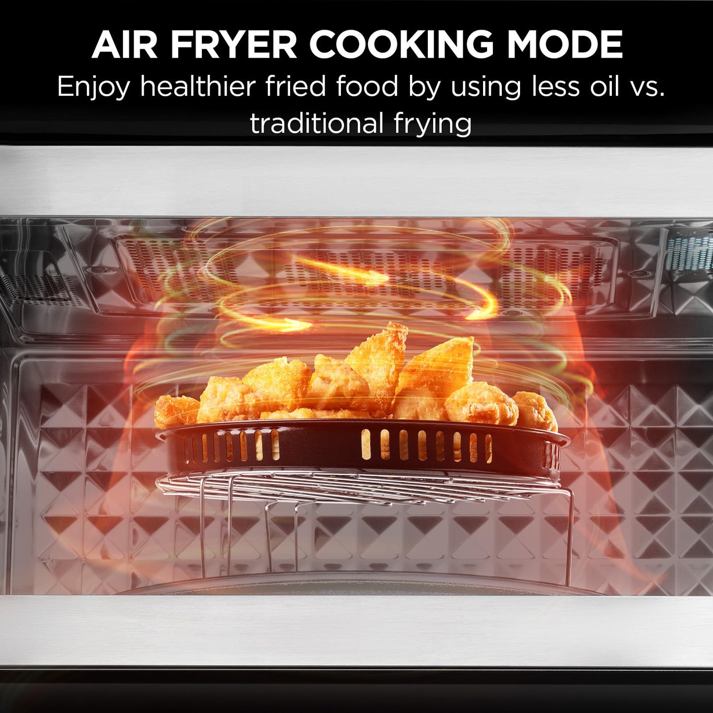 BLACK+DECKER Over the Range Microwave Oven with Air Fryer, Convection, and Bake Modes, 1.5 cu.ft., Stainless Steel, 900 Watts, EC942K6CE-SS