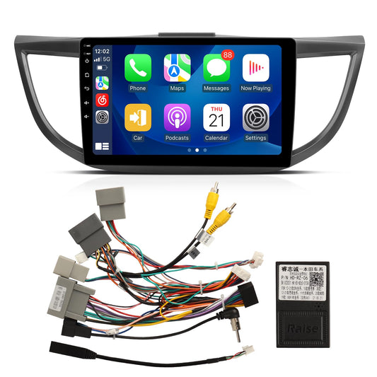 ViaBecs 10.2" Android 13 6G 128G Wireless Apple Carplay Radio for Honda CRV 2.4L 2015 2016, Touch Screen Car Stereo with Android Auto Mirror Link QLED GPS Navigation 5GHz WiFi (CAN021-R Harness)
