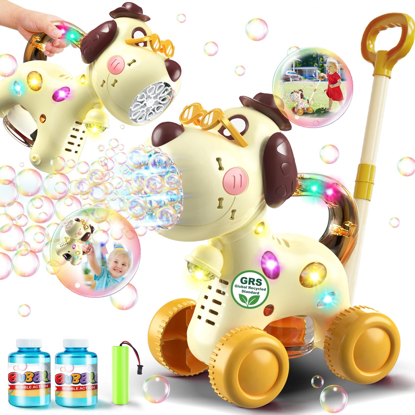 Nicmore Bubble Machine for Toddlers 1-3: Portable Dog Bubble Maker Blower Toys for 1-6 Year Old Boy Girl Kids Outdoor Toys for Easter Party Birthday