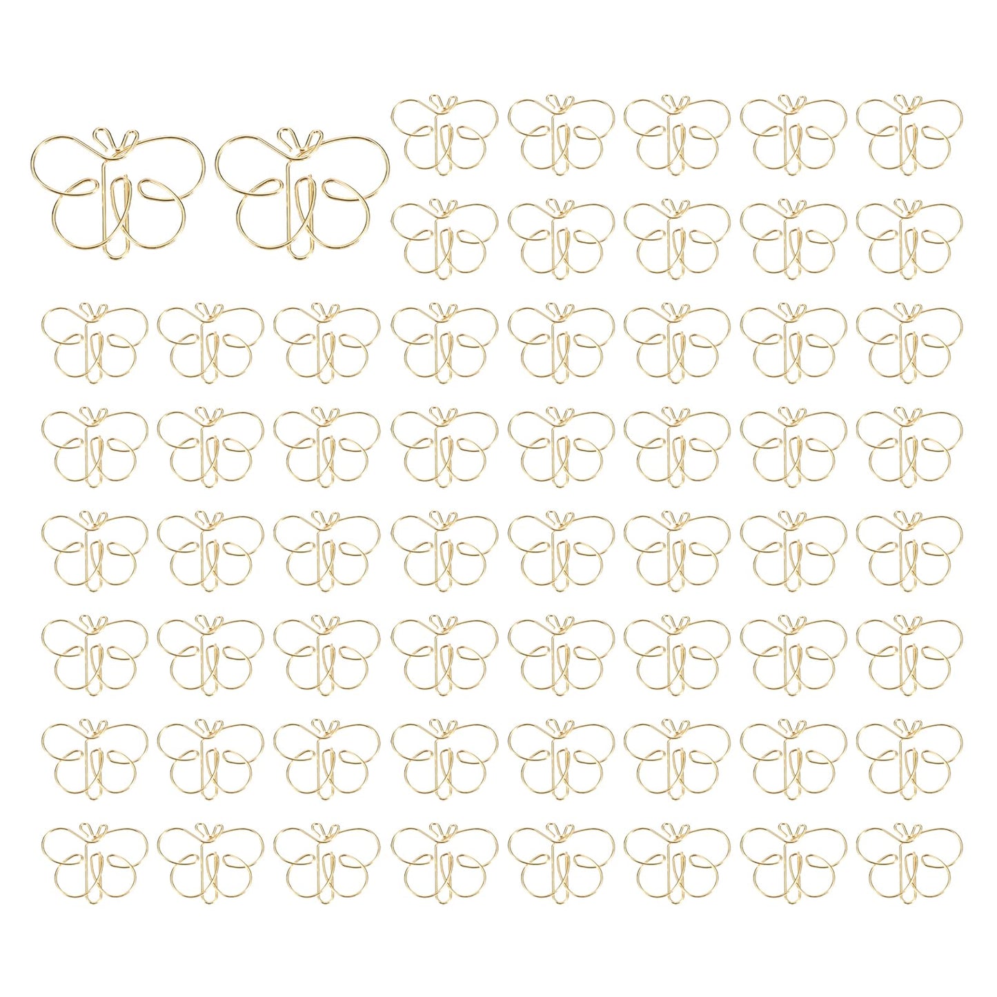 PATIKIL Cute Paper Clip, 60Pcs Butterfly Shape Paper Clip Metal Funny Bookmarks Planner Clips Clamp for Home Office Supplies Desk File Organization Wedding Decoration, Gold
