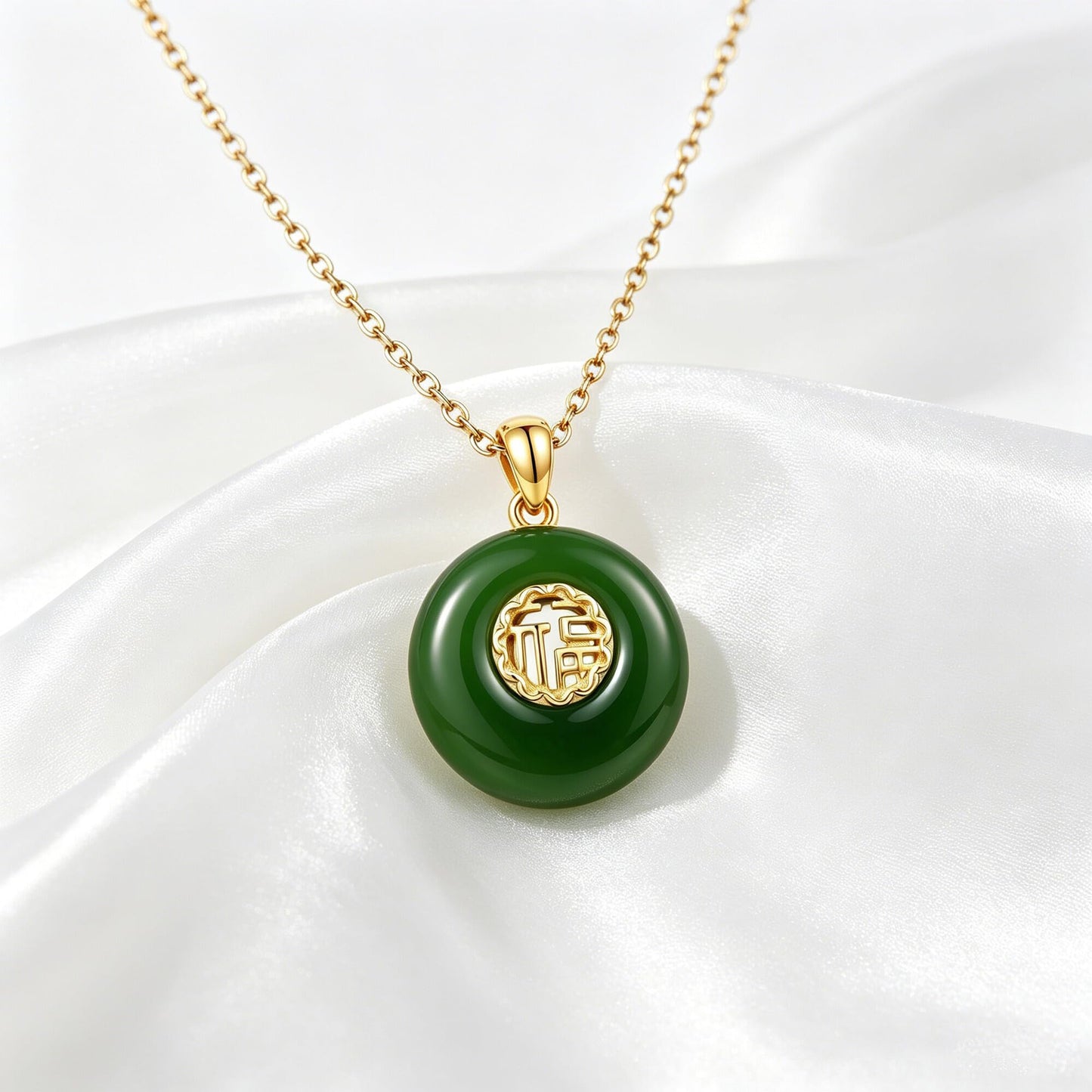 ZADIUA Jade Necklace 925 Sterling Silver Jade Good Fortune Jewelry Elegant Jewelry Gifts for Women Mom Wife