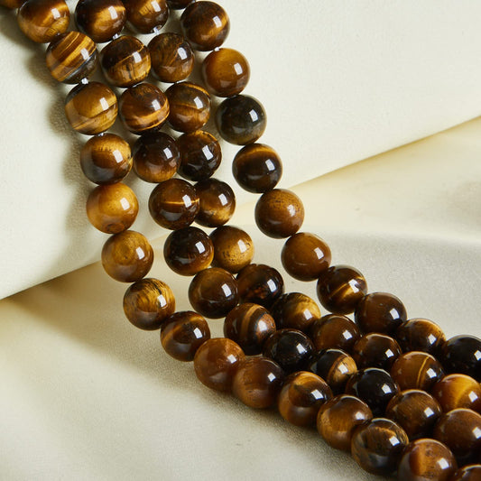 35pcs 10mm Natural Yellow Tiger Eye Beads Gemstone Beads Round Loose Beads for Jewelry Making