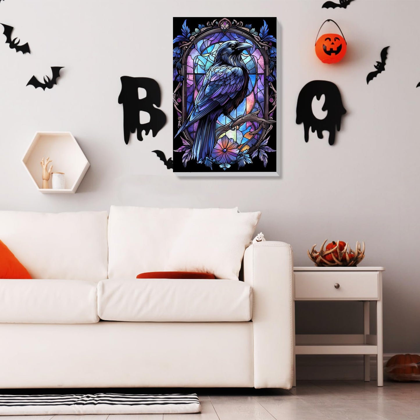 Bowetile Bird Framed Paint by Numbers for Adults, Adults' Paint-by-Number Kits on Canvas, Easy Acrylic Animals Number Painting Crafts Kits Halloween Gifts for Home Decor, 8x12in