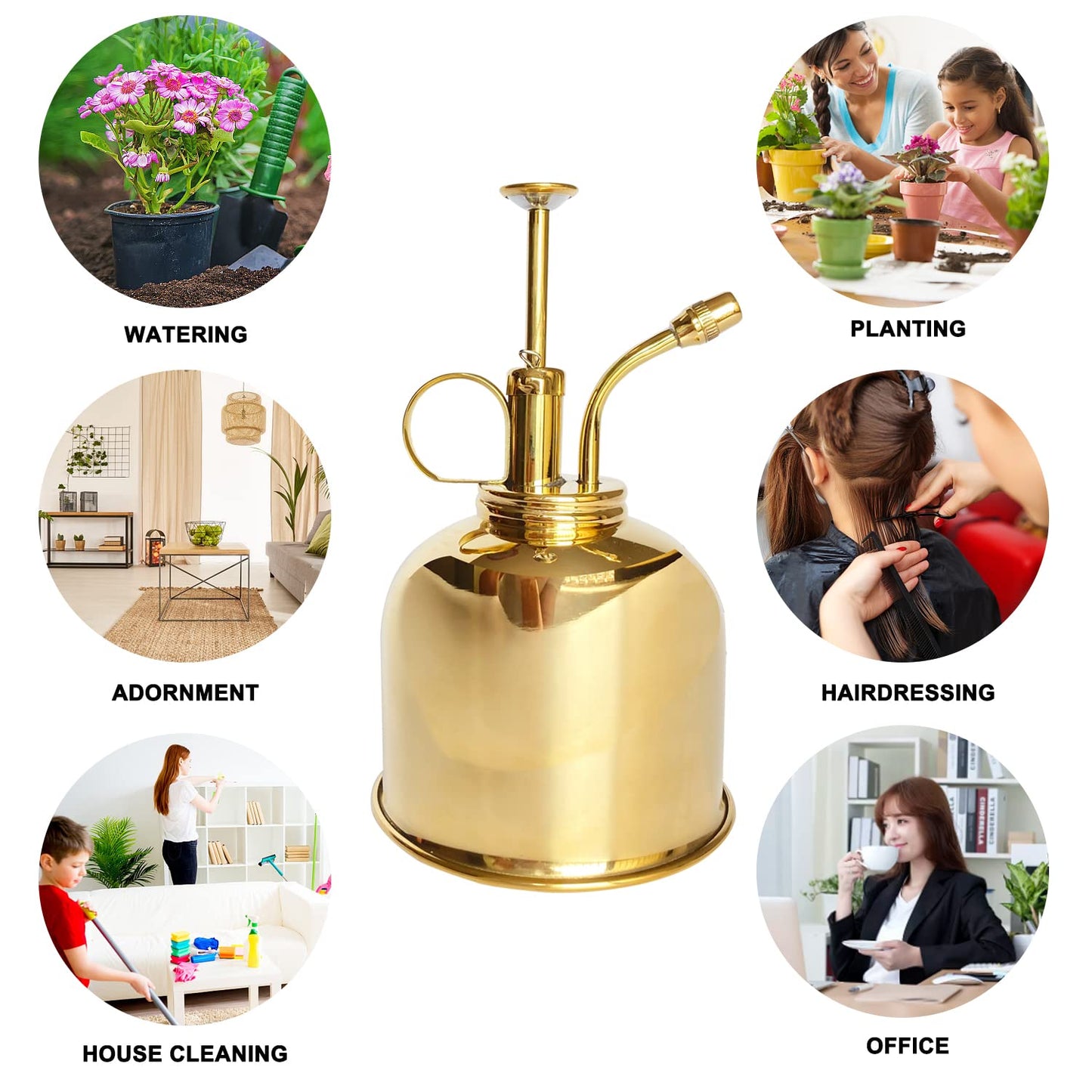Brass Golden Spray Lianshi can Plant Spay Bottle Inner Flower Spray Mister 300ml/10.56 oz 1pcs/Lot