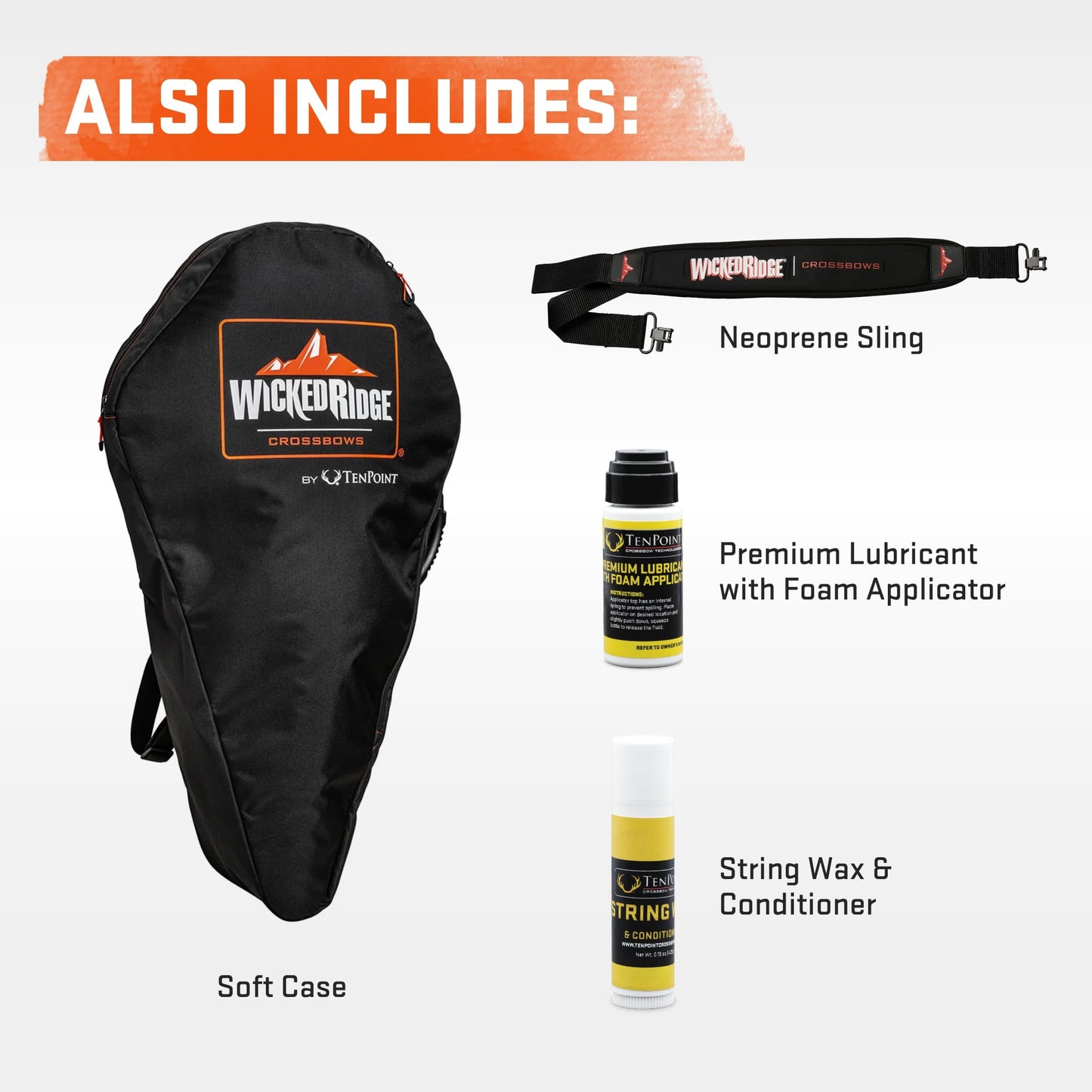 Wicked Ridge by TenPoint Commander M1 Ready-to-Hunt Package - Includes 9 Match 400 Non-Lighted + 3 Match 400 Lighted Arrows, Soft Case, Neoprene Sling, Premium Lubricant & String Wax & Conditioner