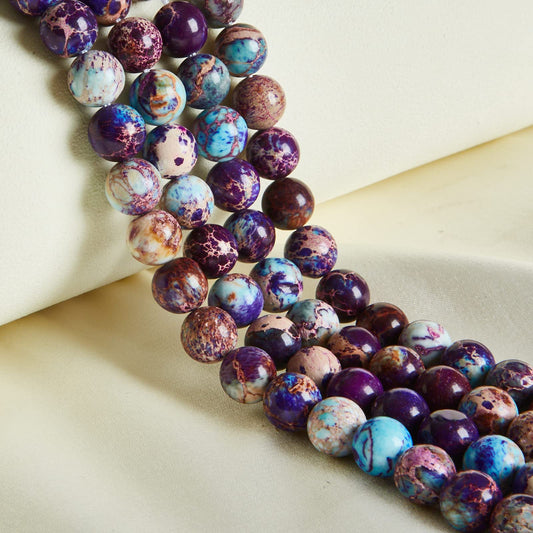 35pcs 10mm Natural Colorful Imperial Jasper Beads Gemstone Beads Round Loose Beads for Jewelry Making