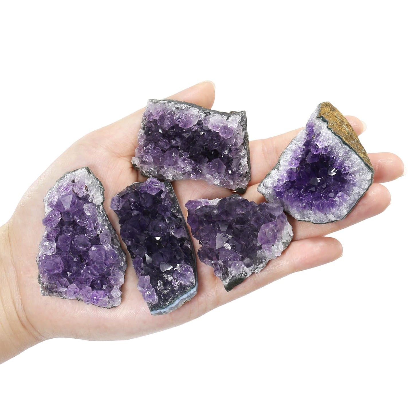 Nvzi Natural Amethyst Crystal Stone, Meditation Aid, Energy Cleansing, Sleep & Stress Relief, Healing Crystals for Feng Shui Decor, Energy Healing Tool (0.15lb)