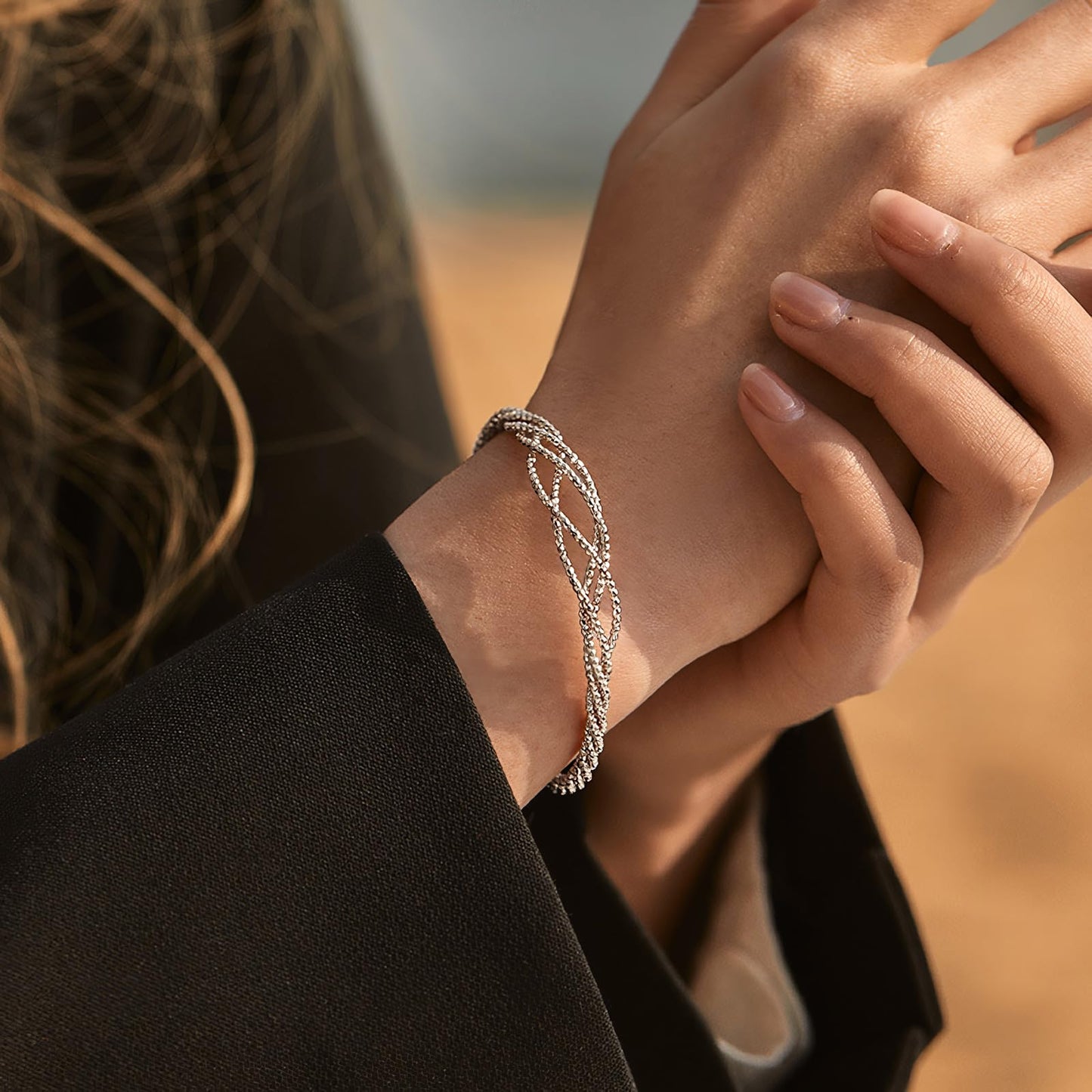 Solid 925 Sterling Silver Bracelet for Women Dainty Open Cuff Bangle Bracelets Trendy Crossover Twisted Bracelet Handmade Adjustable Bracelet Fashion Women Jewelry for Women Teens Birthday Holiday