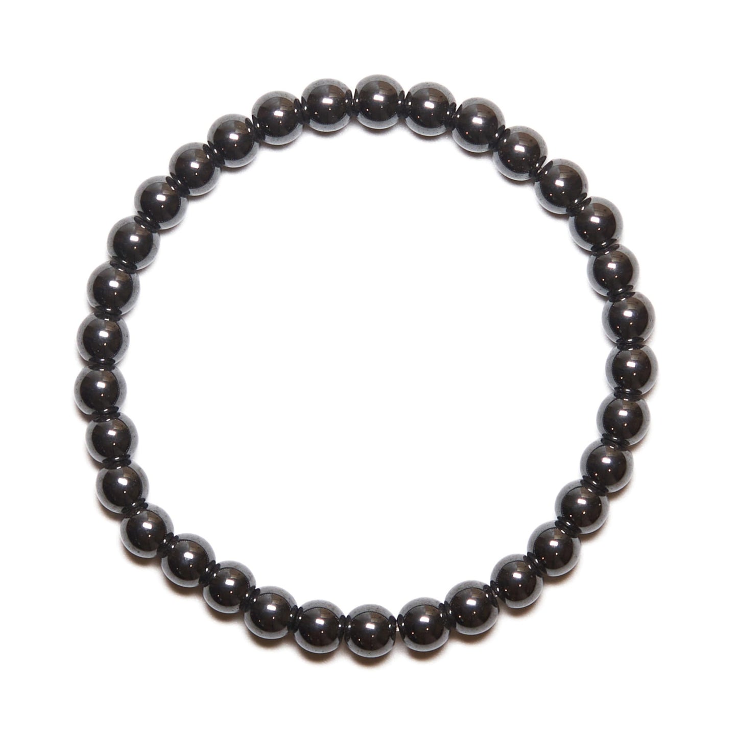 BANANE LAB Hematite Bracelet for Men Women - 6mm Natural Healing Crystal Energy Stone Beads - Health & Balance Protection Jewelry - Fits 6.5" Wrist with DIY Kit (Extra Beads & String)