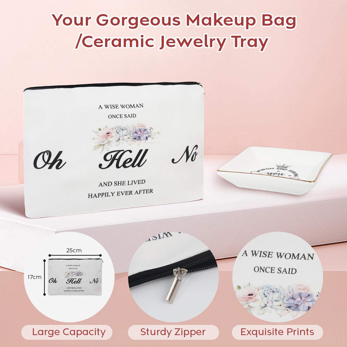 Gifts for Women, Birthday Gift Box Basket, Care Package for Women, Get Well Soon Gifts with Unique Makeup Bag and Insulated Cup, Unique Holiday Gifts Basket for Women, Her, Sister, Mom