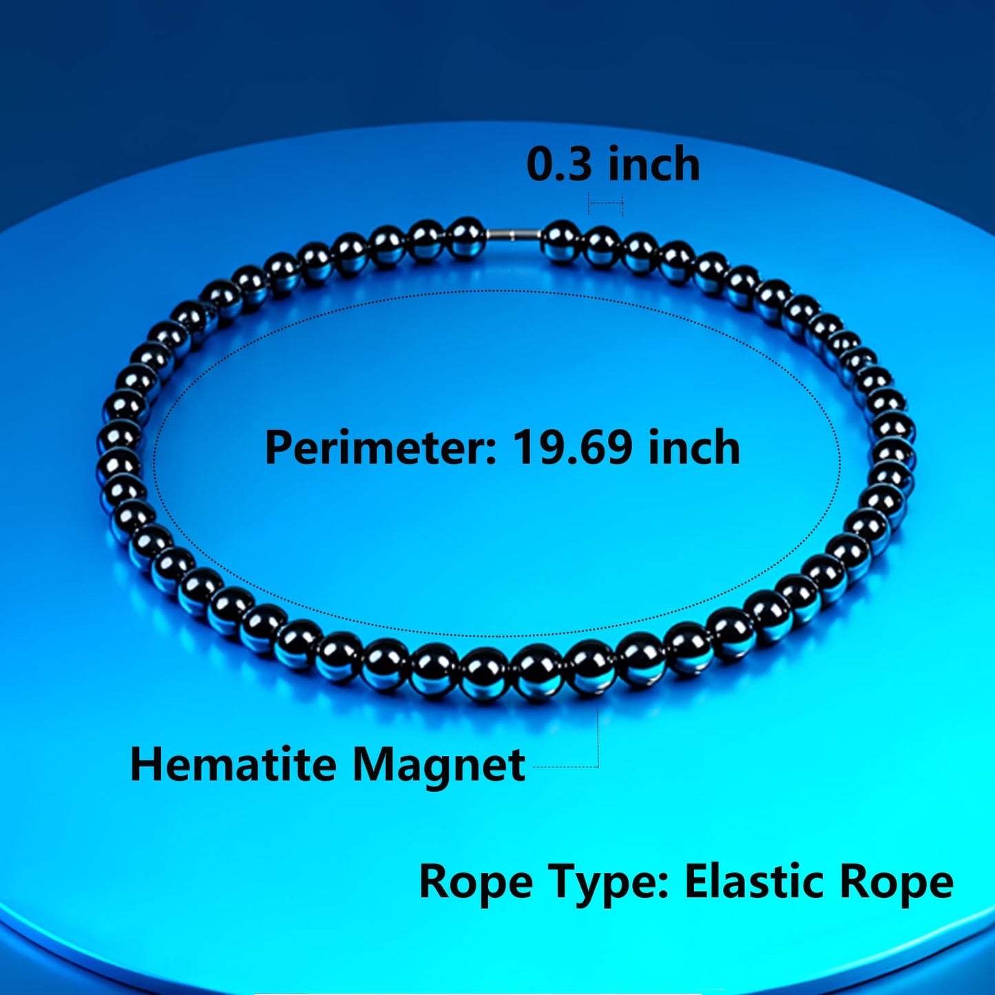 Drkao Magnetic Therapy Hematite Necklace, Hematite Magnet, Pain relief，Support The Immune System, Magnet Necklace, Relieve Stress and Frustration, Health Gifts for Family Mom Presents
