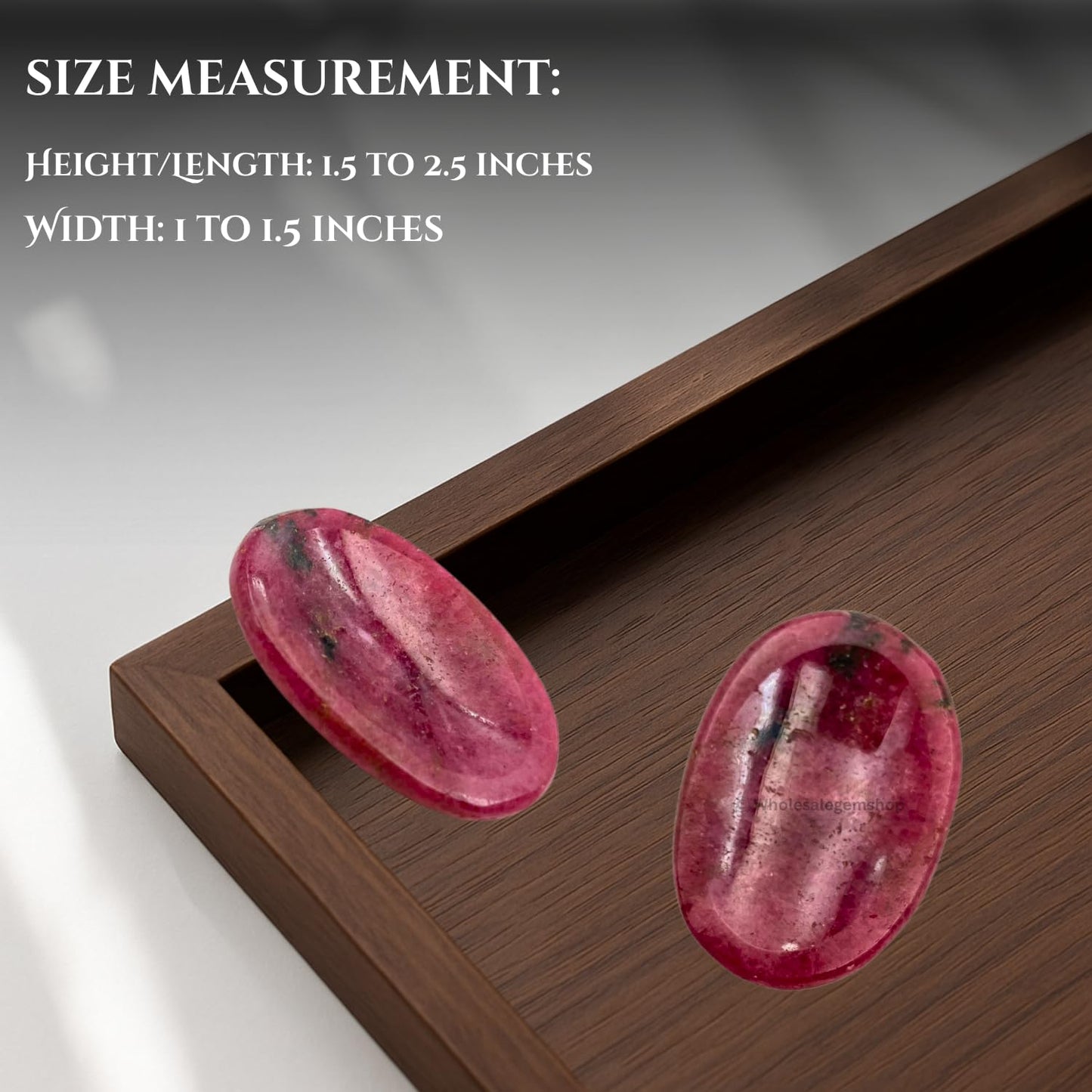 GEMSCITE Rhodonite Thumb Worry Stones Metaphysical Gemstone Crystal Healing Reiki Men Women Gift FENG Shui Positive Energy Love Wellness Palm Stones Wicca Powerful