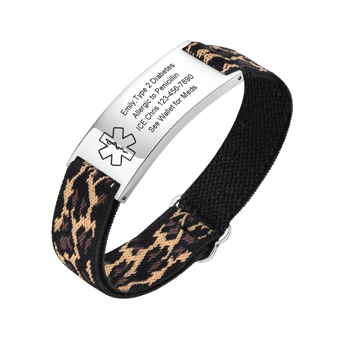 VNOX Medical Alert Bracelets for Men & Women Kids with Free Engraving Adjustable Stainless Steel Mesh Emergency Medical ID Bracelets Wristband