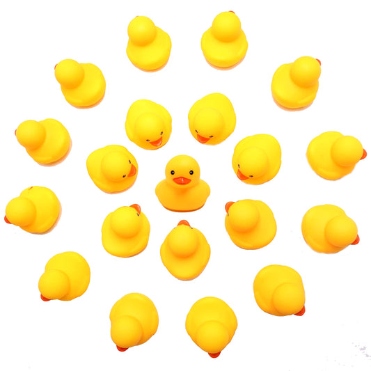 50-Pieces Float & Squeak Mini Duck Stress Relief Toys Stress Balls for Adult, Mini Round Eye Rubber Ducks Squeeze Fun for Birthday Party Office Christmas Stocking Stuffer Gift