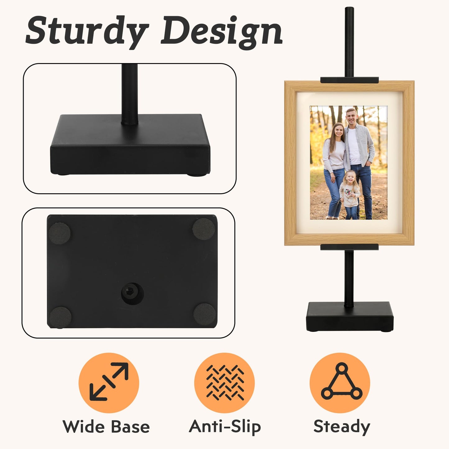 Donghome 18” Black Steel Adjustable Tabletop Easel Stand,Picture Frame Holder Stand for Display,Art Easel Photo Stands for Sign,Plates,Painting,Artwork,Poster,Books