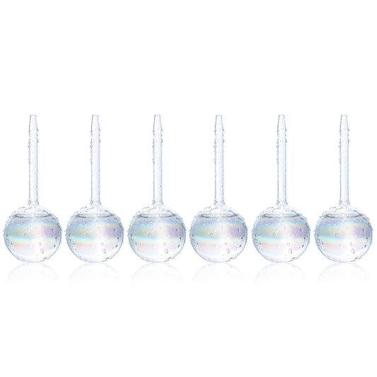 Mission Gallery Clear Plant Watering Globes Set of 6 - Small Self Watering Globes for Indoor & Outdoor Plants - Automatic, Glass Watering Bulbs for Daily Use, Plant Watering Devices