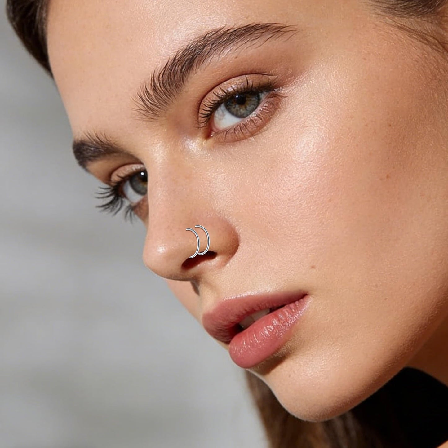 JFORYOU FORYOU Fake Nose Ring Fake Nose Piercing Fake Nose Rings Hoop for Women Clip on Non Pierced Faux Nose Piercing Faux Body Piercing Jewelry for Women Men