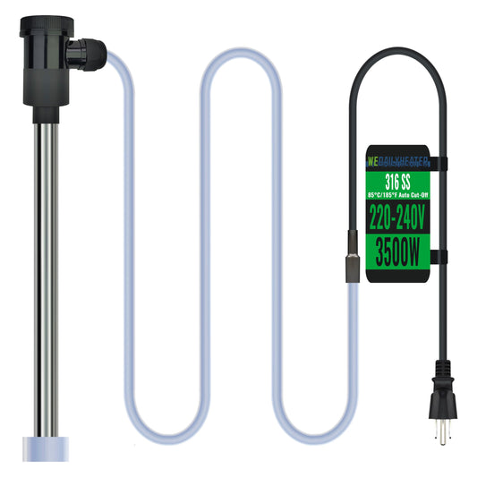 3500W 240V Fully Submersible Water Heater of Hot Tub & Above Ground Pool – Portable Immersion Electric Heater with WiFi Timer & Temp Control for Inflatable Pool, Bucket, Baptism Pool & Bathtub etc