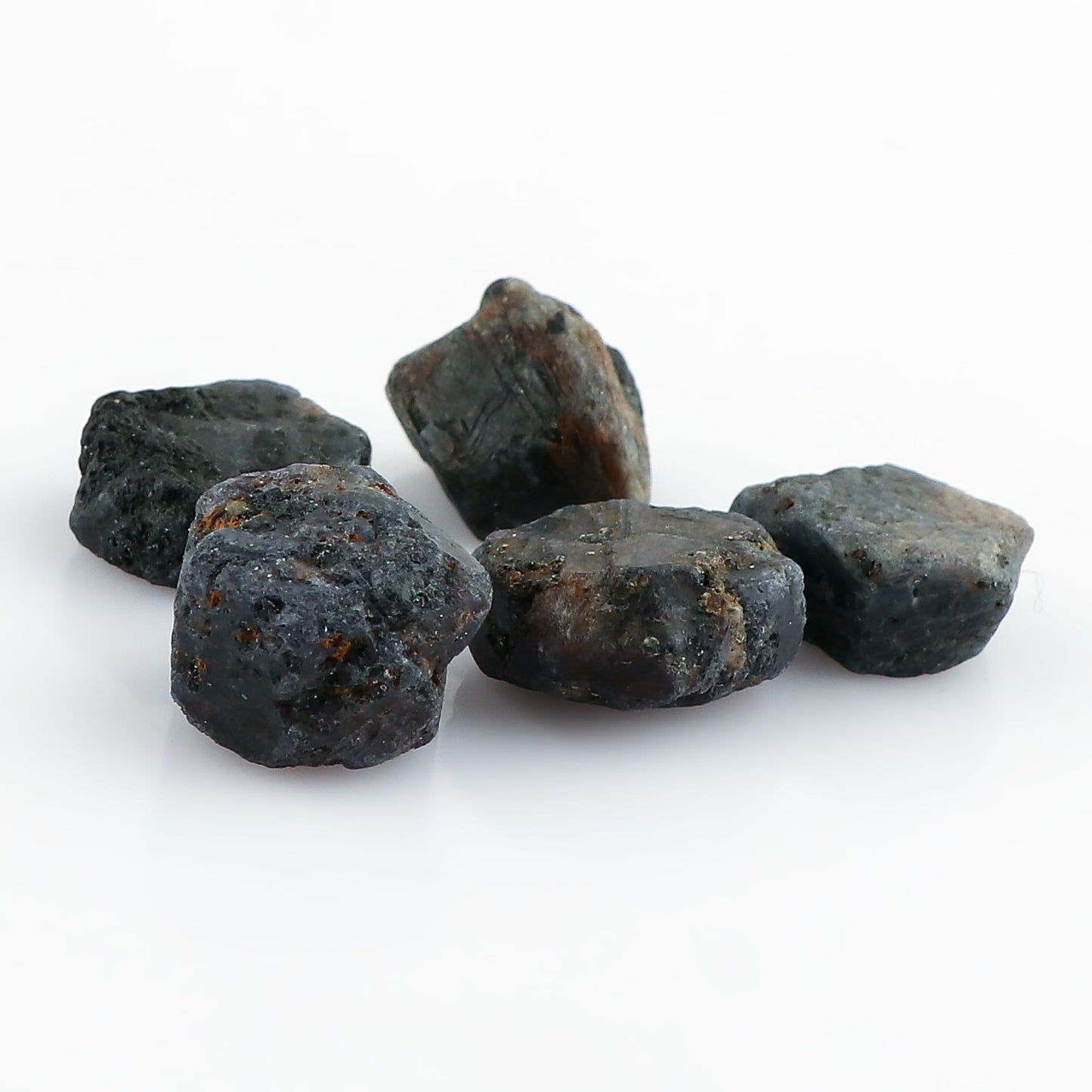 CRYSTALINES 5pcs Wholesale Natural Raw Blue Sapphire Gemstone, Untreated Rough Stone, Bulk Loose Supplies for Jewelry Making, Healing Crystals, September Birthstone, Gem Collection, AAA Grade
