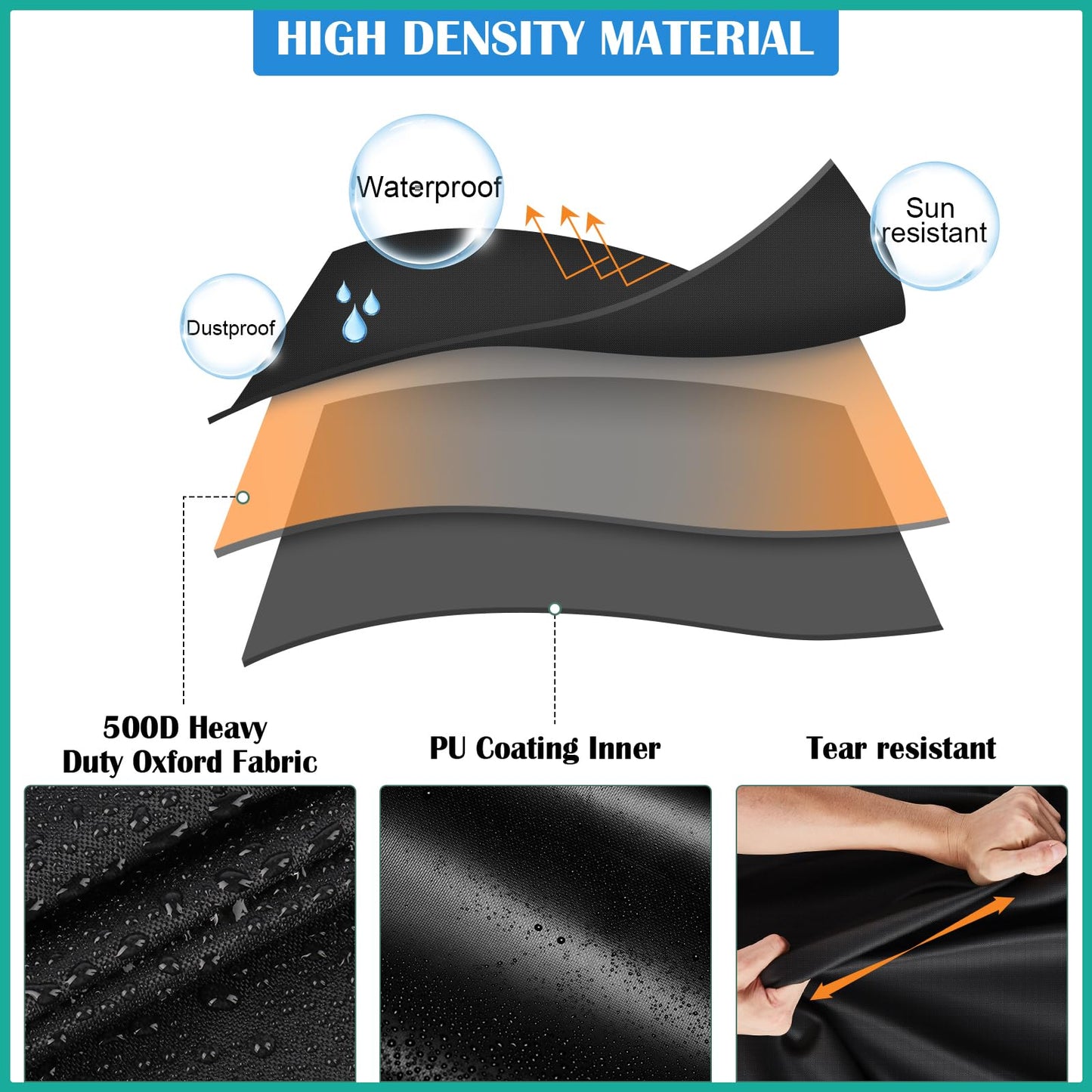 Hdenmist Outdoor Table Cover Square 42 inch Patio Table Cover Waterproof Patio Furniture Covers Rectangular for Outside Small Table and Chair Sets, Fire Pit, Coffee Table, Ottoman -42"L x 42"W' x 28"H
